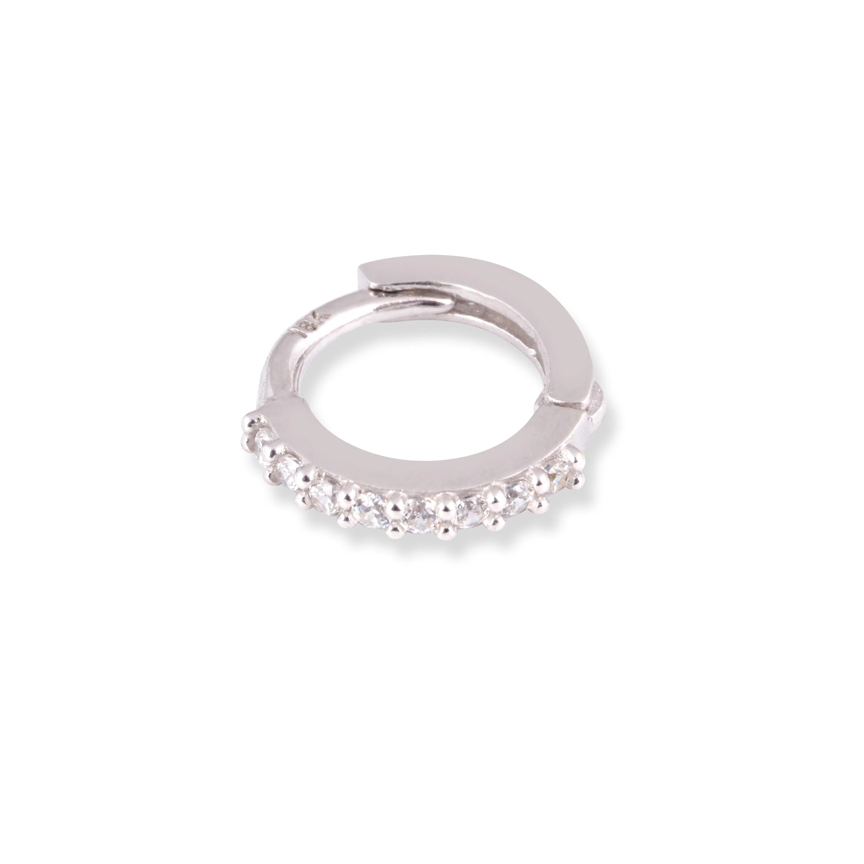18ct Yellow / White Gold Nose Ring With Cubic Zirconia Stones (6mm-12mm) - Image 16