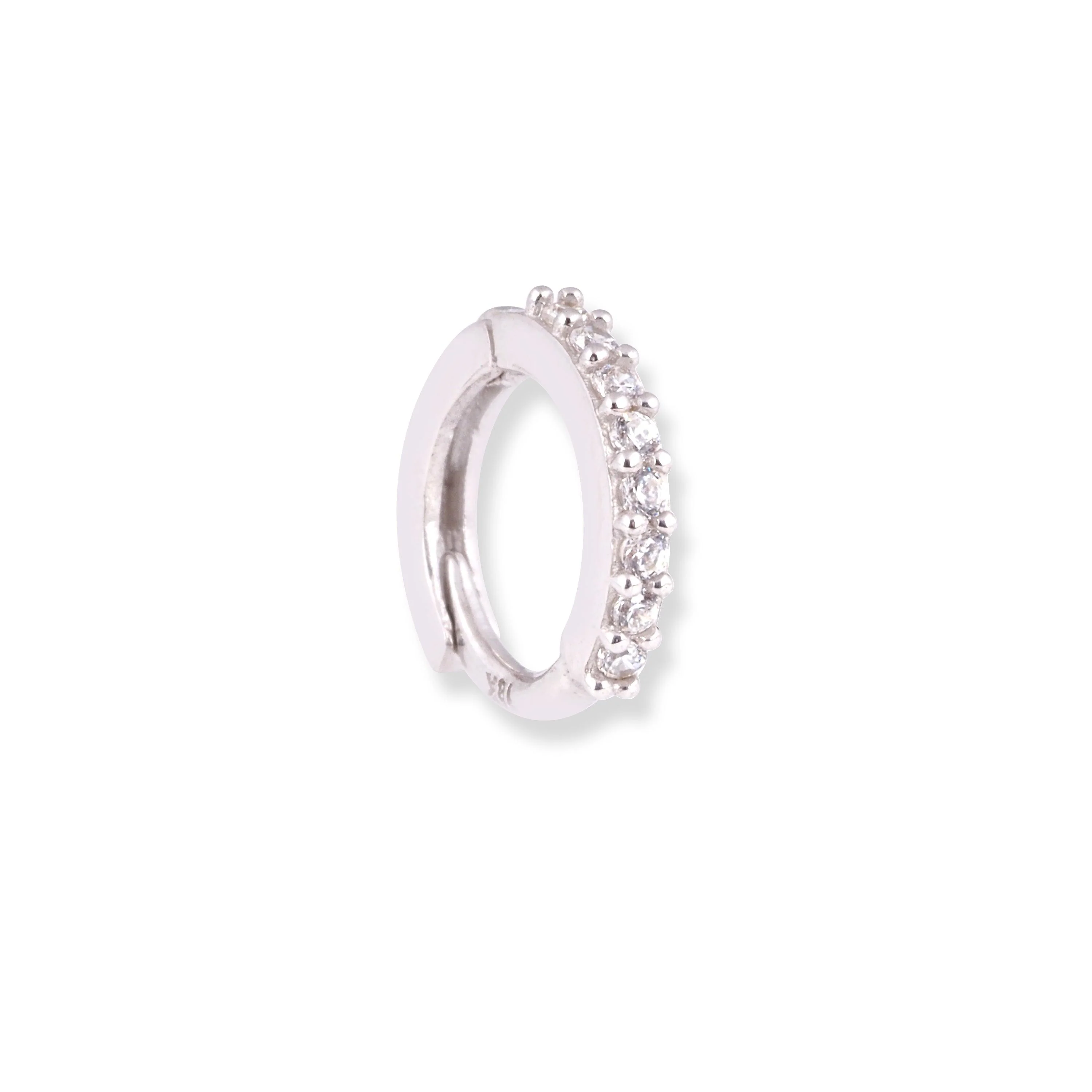 18ct Yellow / White Gold Nose Ring With Cubic Zirconia Stones (6mm-12mm) - Image 17