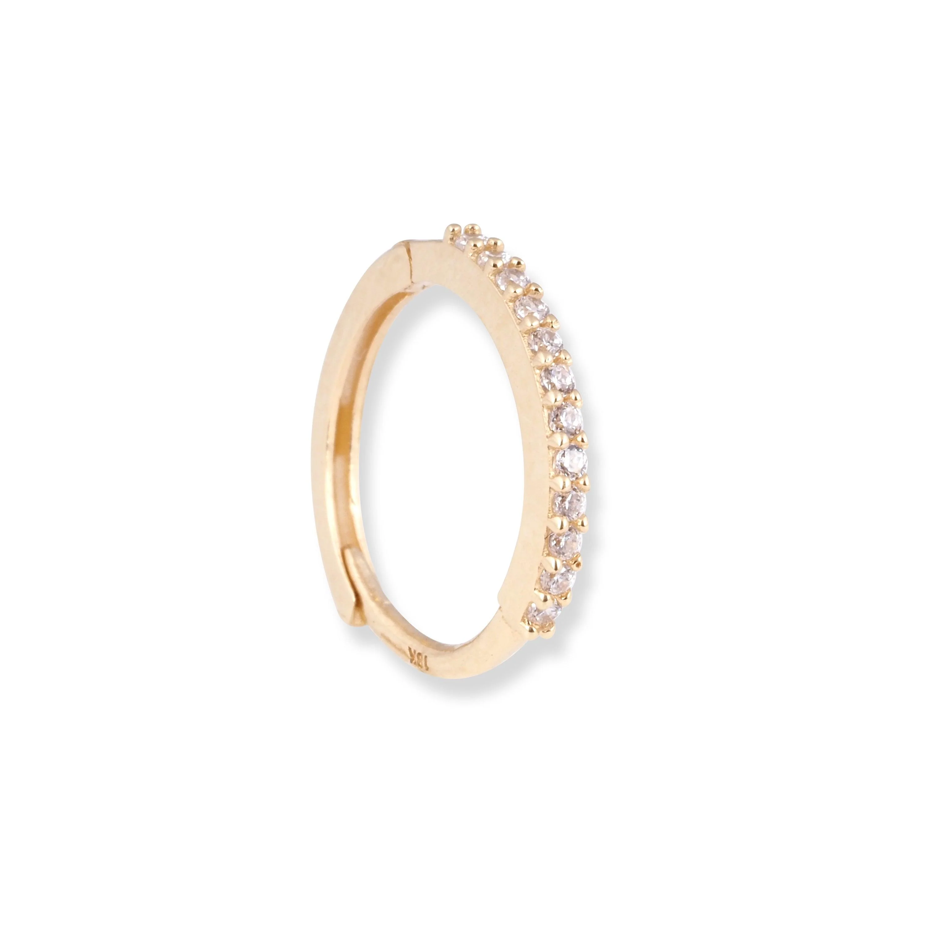 18ct Yellow / White Gold Nose Ring With Cubic Zirconia Stones (6mm-12mm) - Image 33