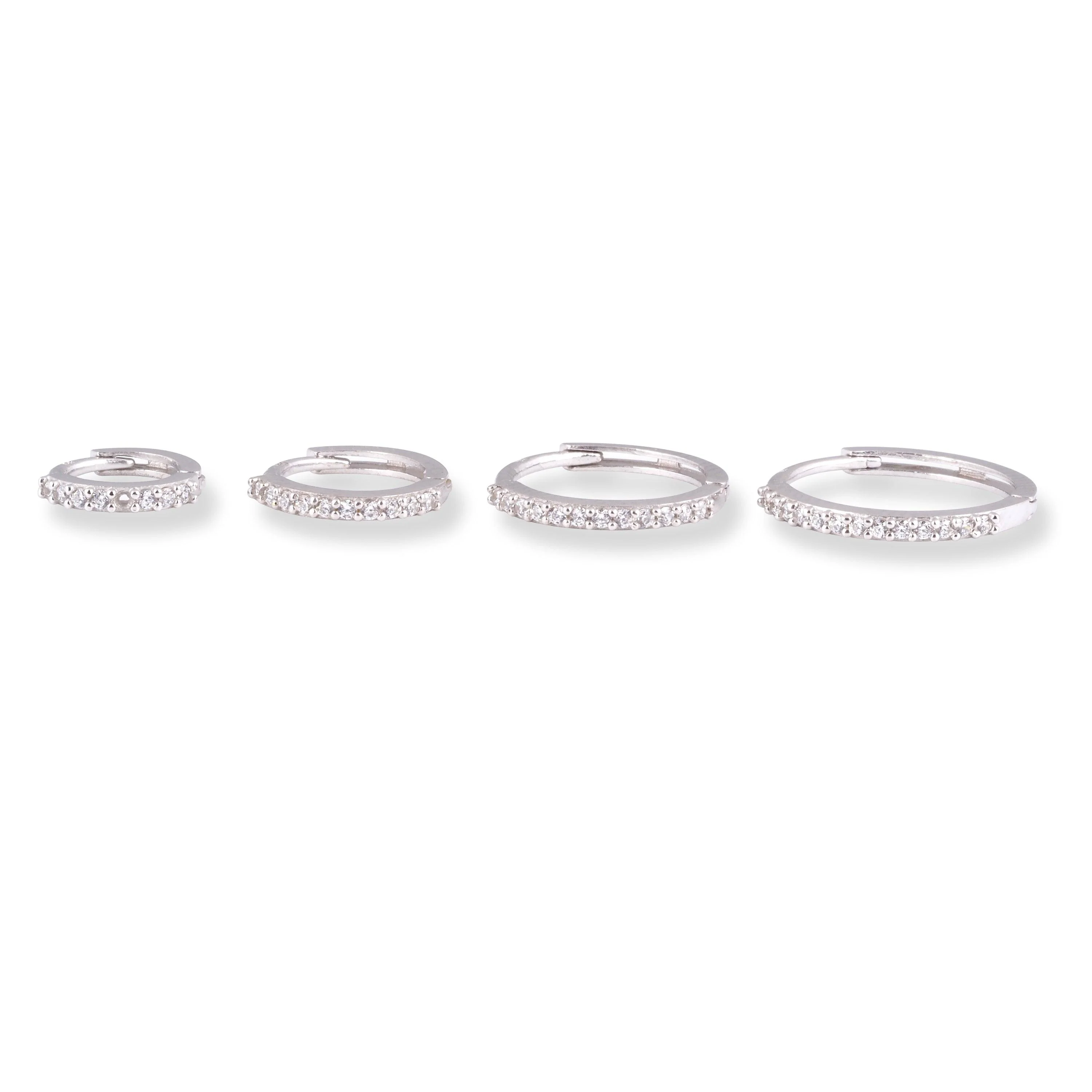 18ct Yellow / White Gold Nose Ring With Cubic Zirconia Stones (6mm-12mm) - Image 4