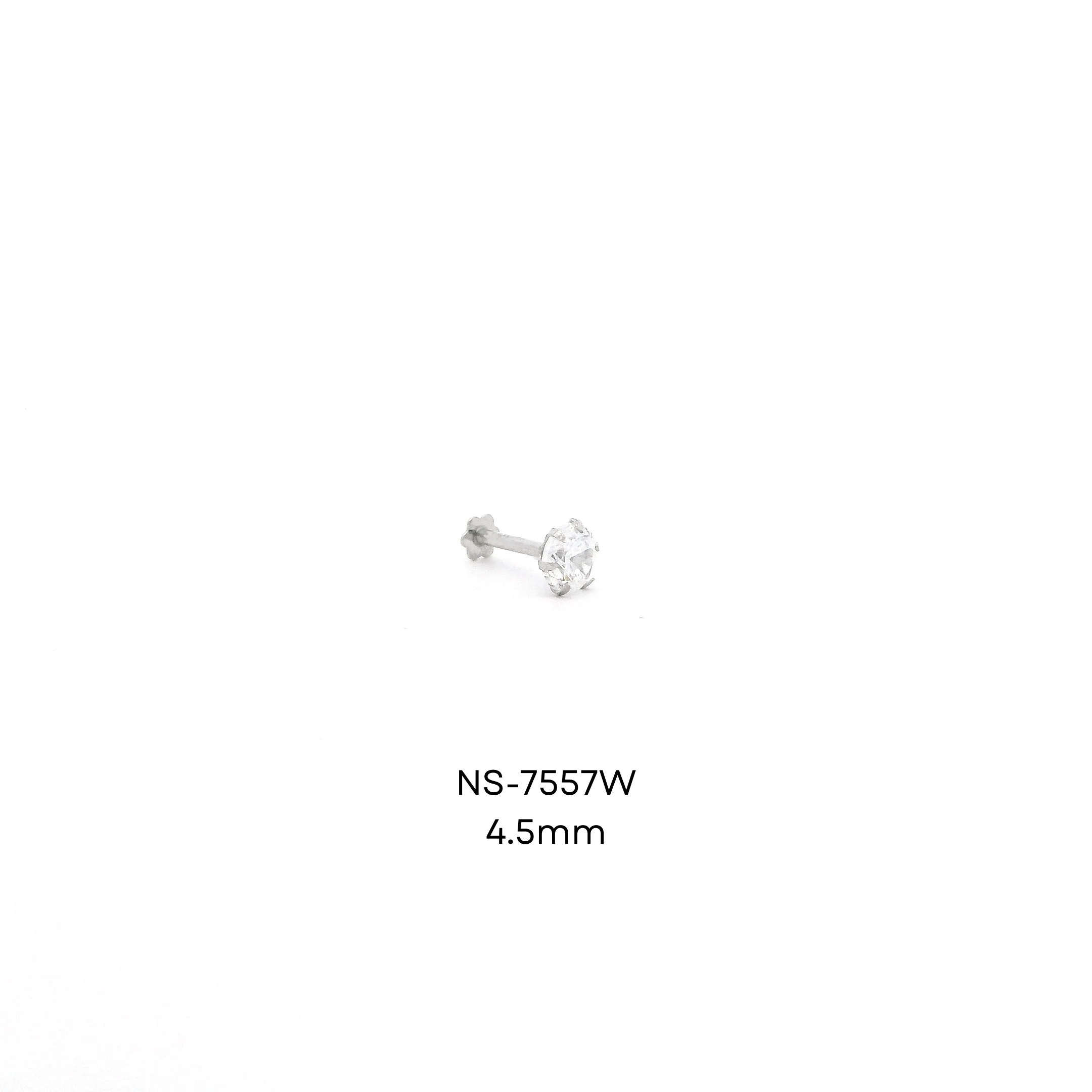 18ct Gold Nose Stud Screw Back with a Cubic Zirconia Stone (2mm - 5.5mm) - Image 9
