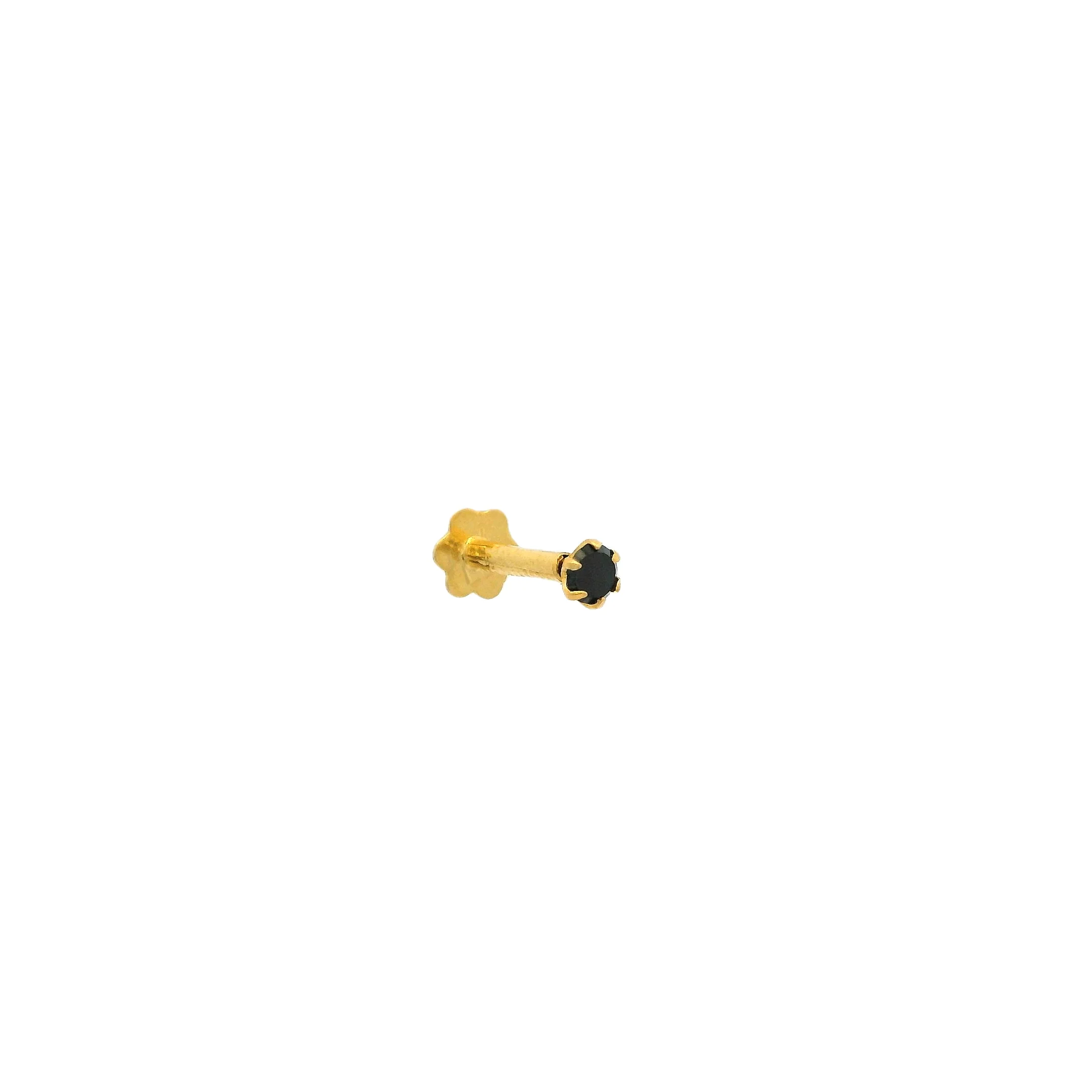 18ct Yellow Gold Nose Stud with Cubic Zirconia Stone - Image 5