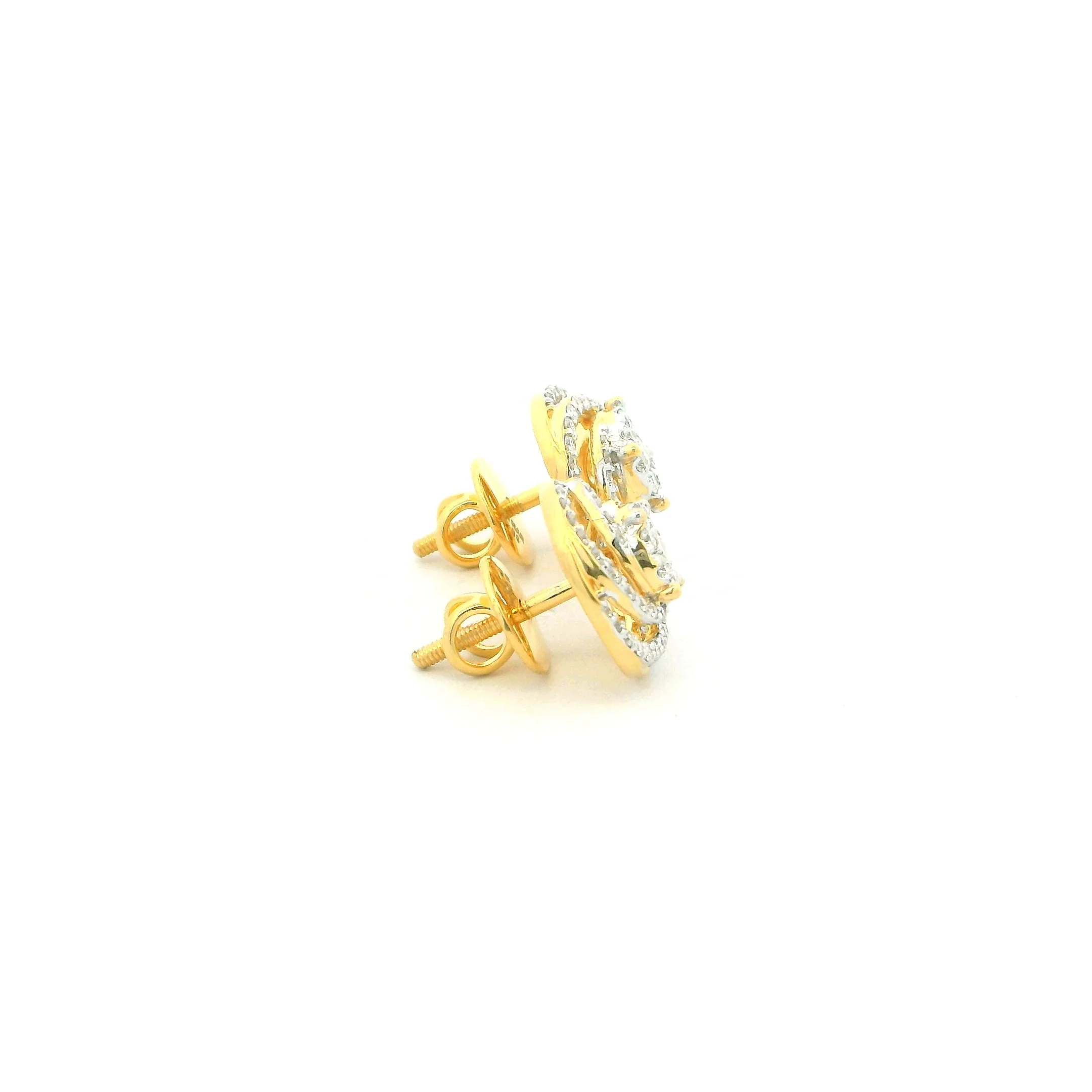 18ct Yellow Gold Round Diamond Stud Earrings – Perfect Gift for Her - Image 2