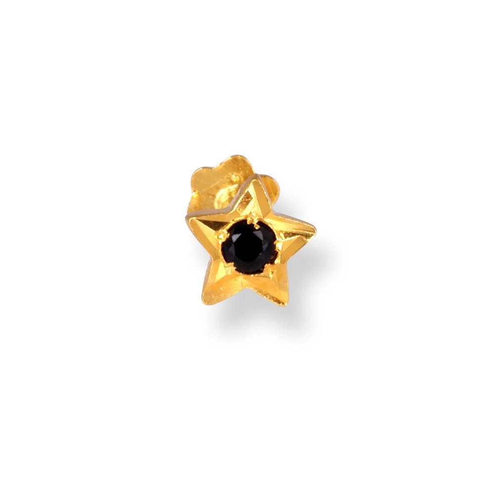18ct Yellow Gold Star Shaped Screw Back Nose Stud with Cubic Zirconia Stone - Image 19