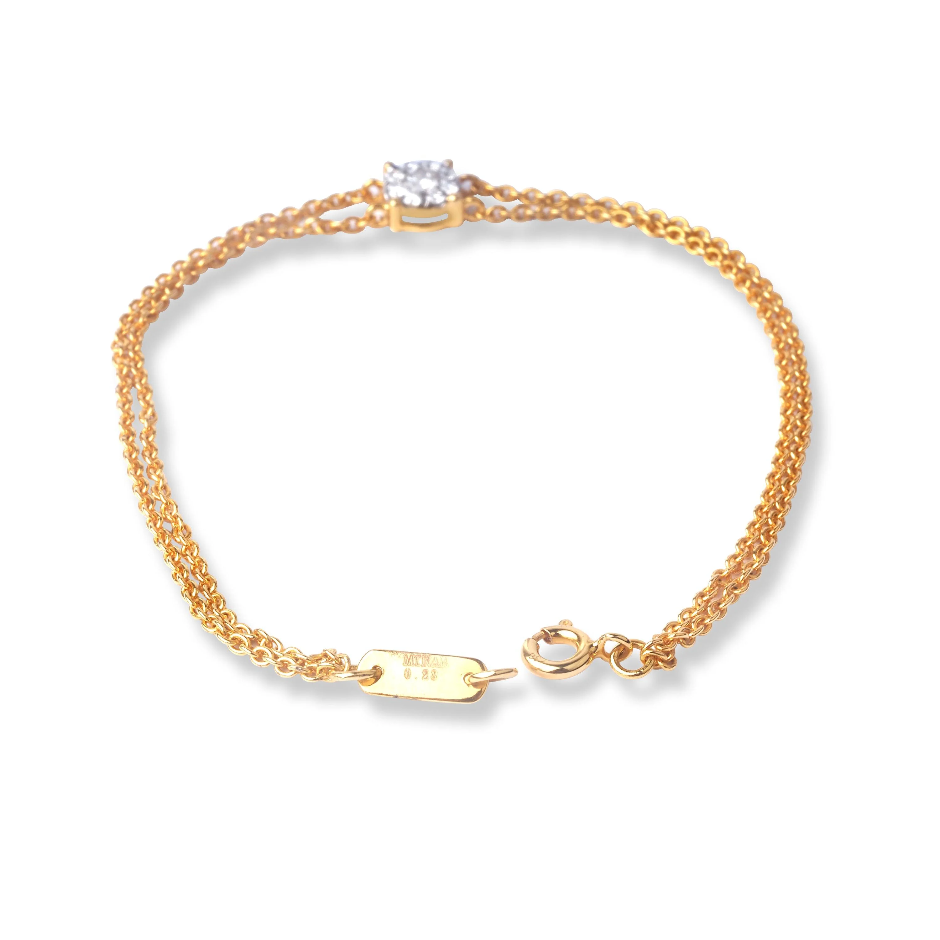 18ct Gold Bracelet with 2-Row Cluster Diamond - Unmatched Elegance - Image 4