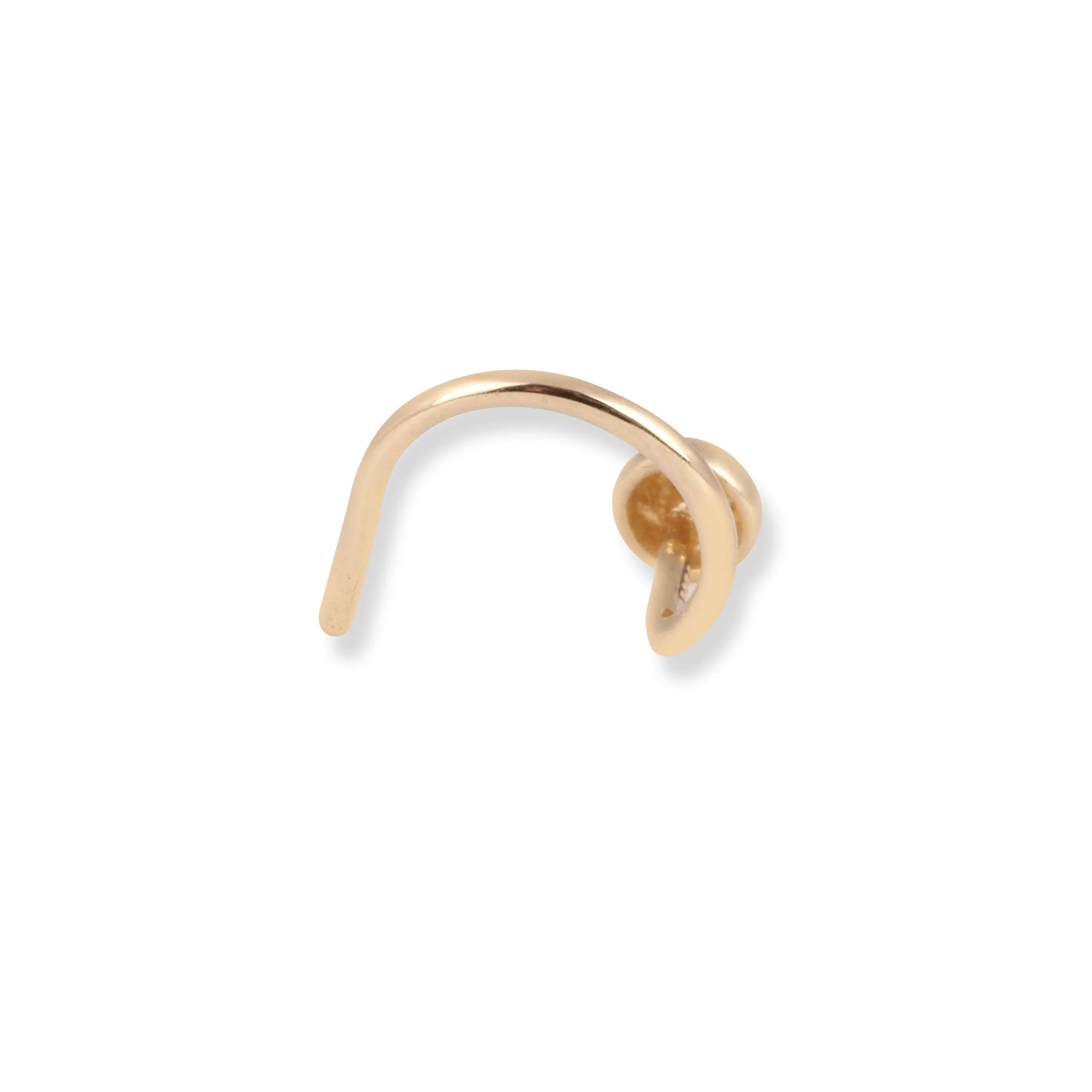 18ct Yellow Gold Wire Back Nose Stud with Cone Design - Image 4