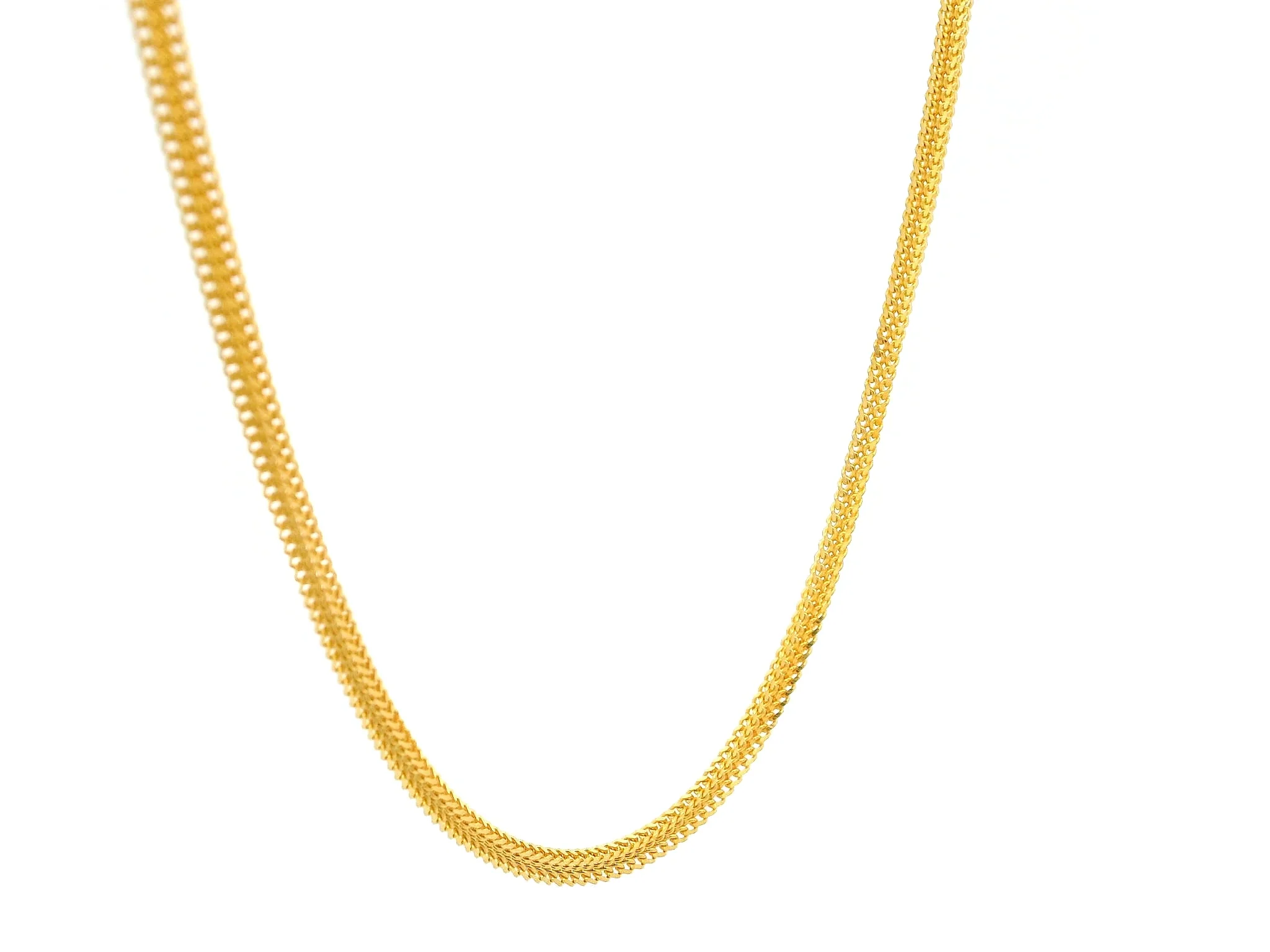 22 Carat Yellow Gold Foxtail Chain – Square Link with Lobster Clasp | 24 Inches - Image 2