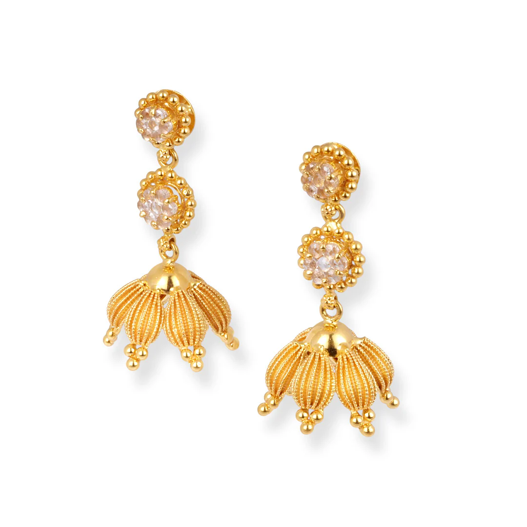 22ct Gold Necklace Suite with Cubic Zirconia Stones & Hook Clasp. - Image 4