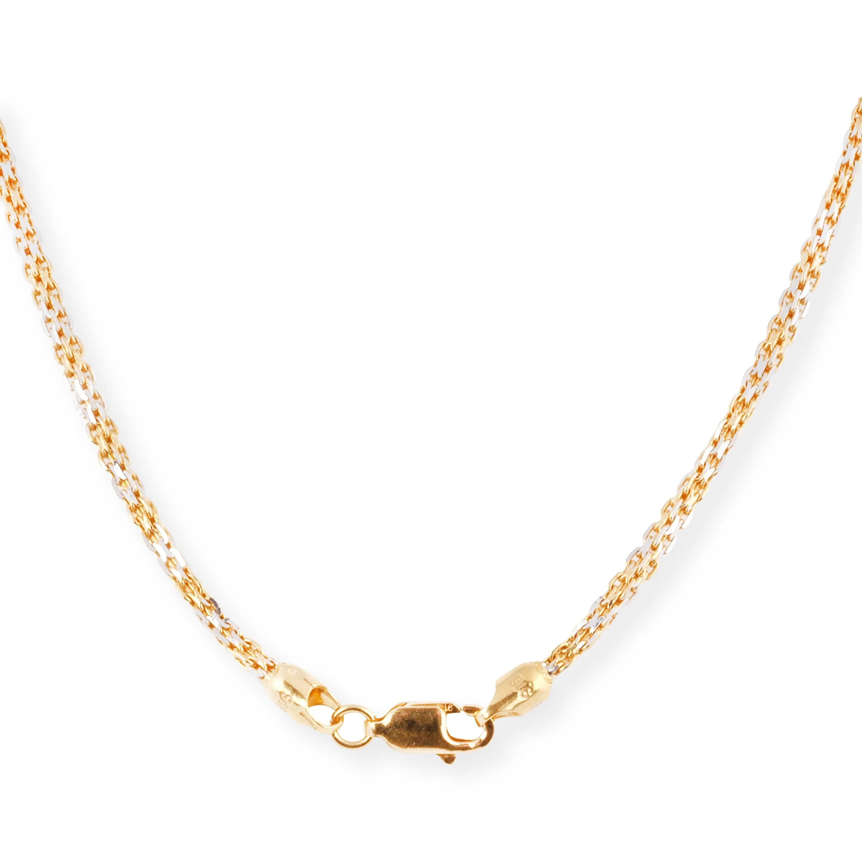 22ct Gold Box Chain with Rhodium Plating & Lobster Clasp - Quality Gold Chain - Image 3