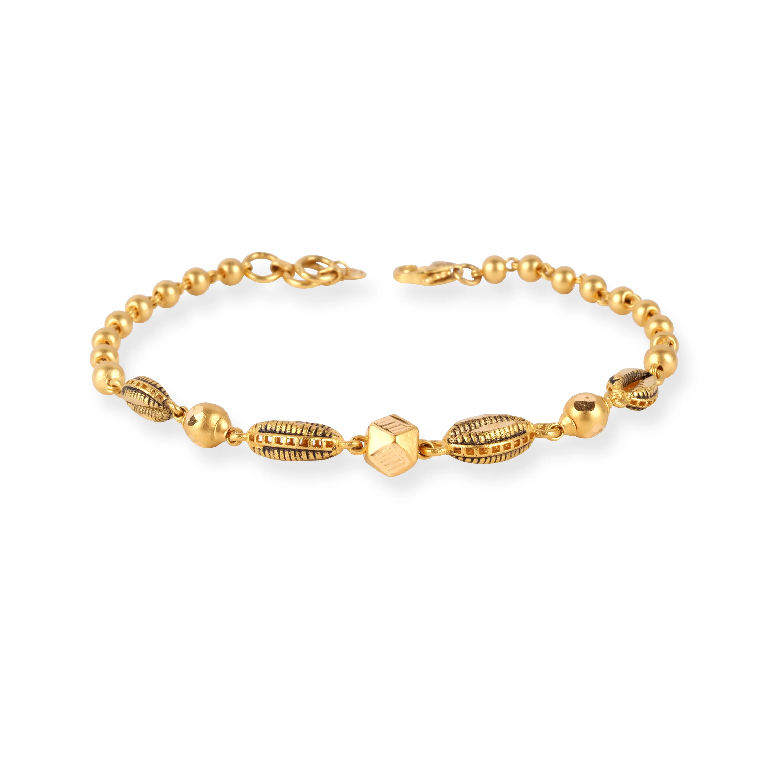 22ct Gold Bracelet with Antiquated and Brushed Finish - Timeless Antiquated Elegance