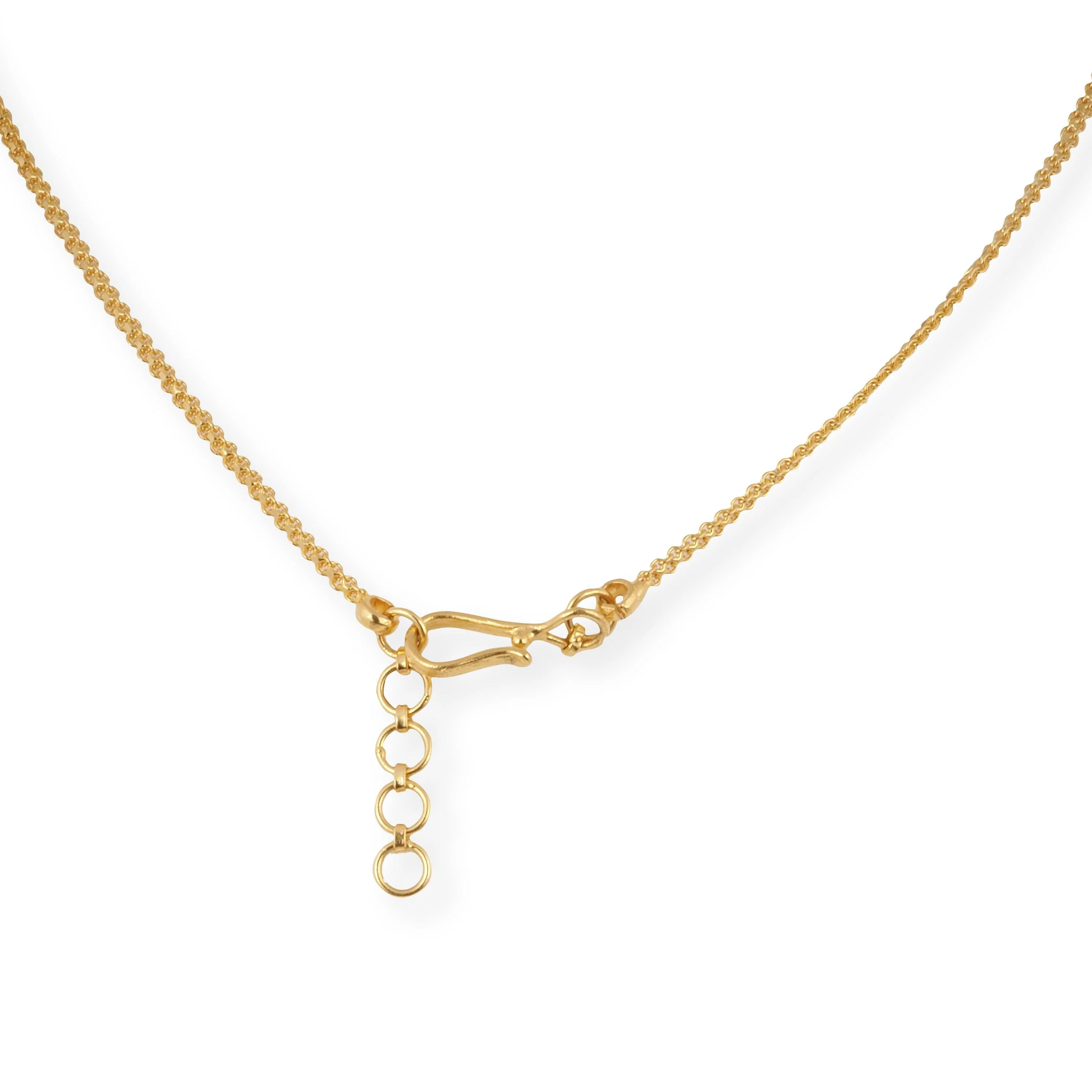 22ct Gold Bridal Necklace and Earrings Set with Intricate Design and Cubic Zirconia Stones - Image 5