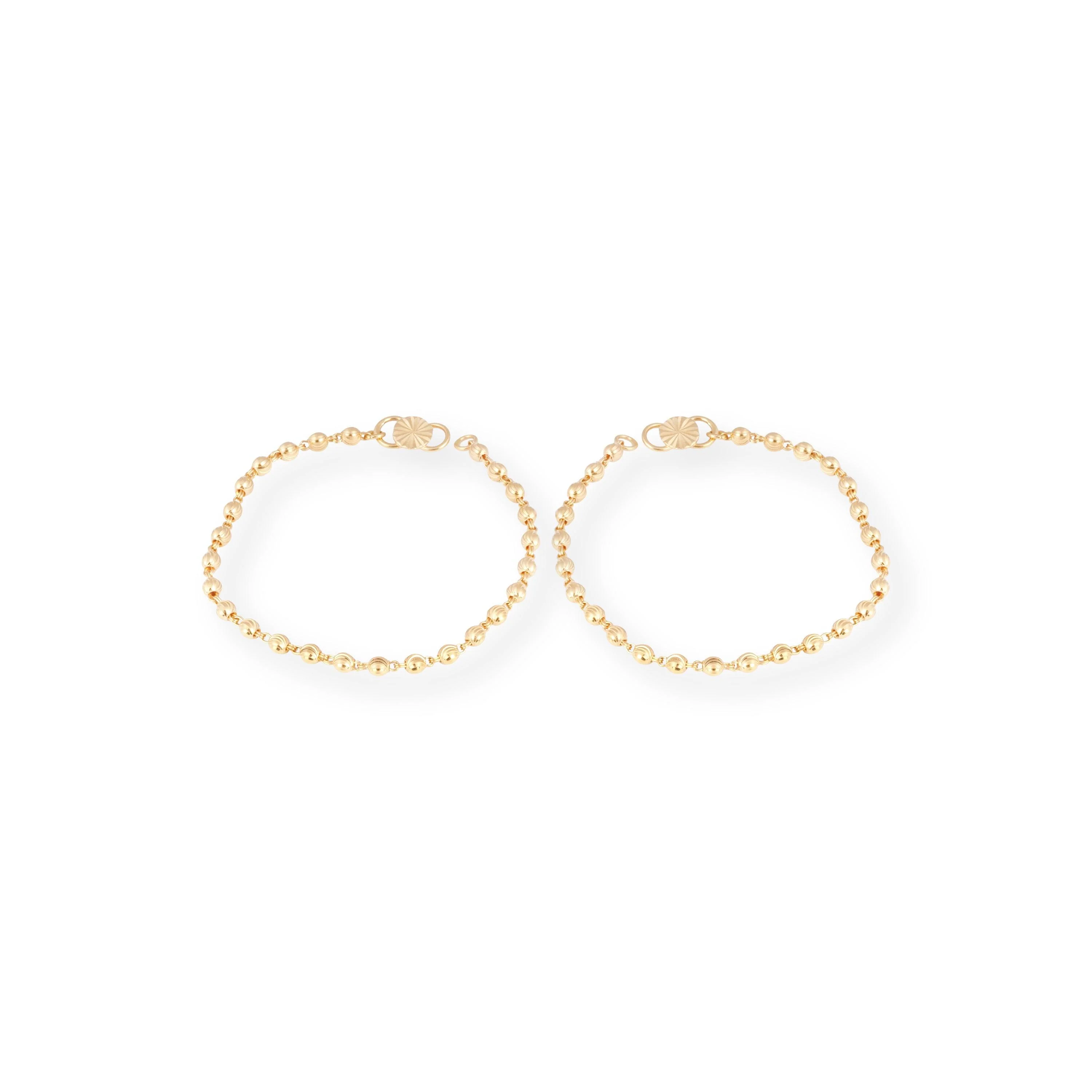 22ct Gold Child Bracelet with Diamond Cutting Beads & '' Figure of Eight '' Clasp CBR-8468 - Image 3