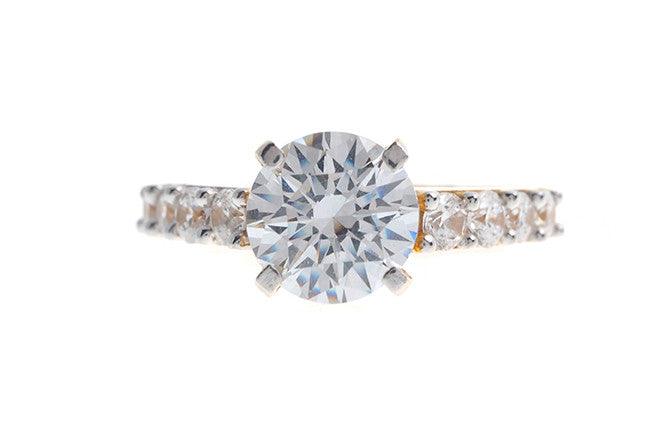 22ct Gold Swarovski Zirconia Engagement Ring LR13313 - Image 3