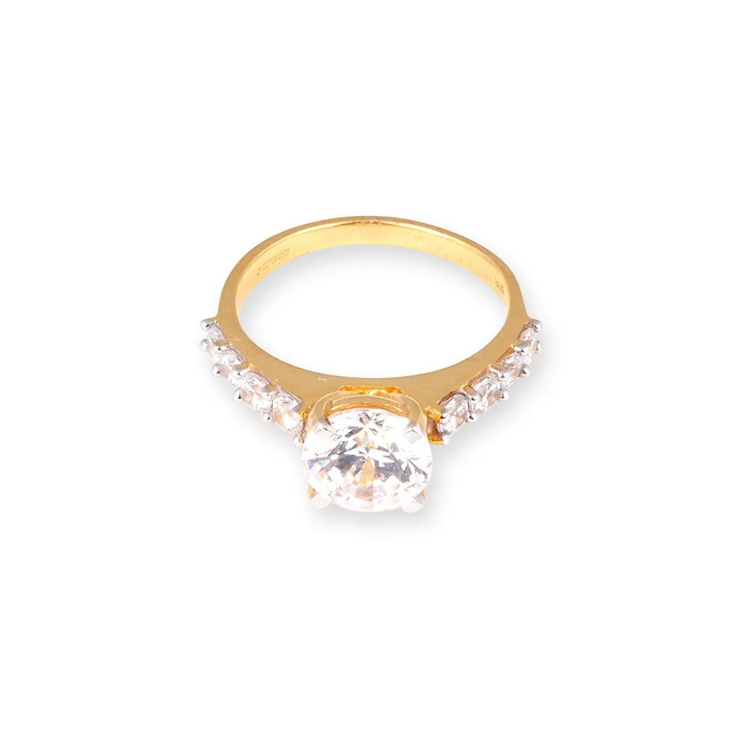 22ct Gold Swarovski Zirconia Engagement Ring LR13313 - Image 5
