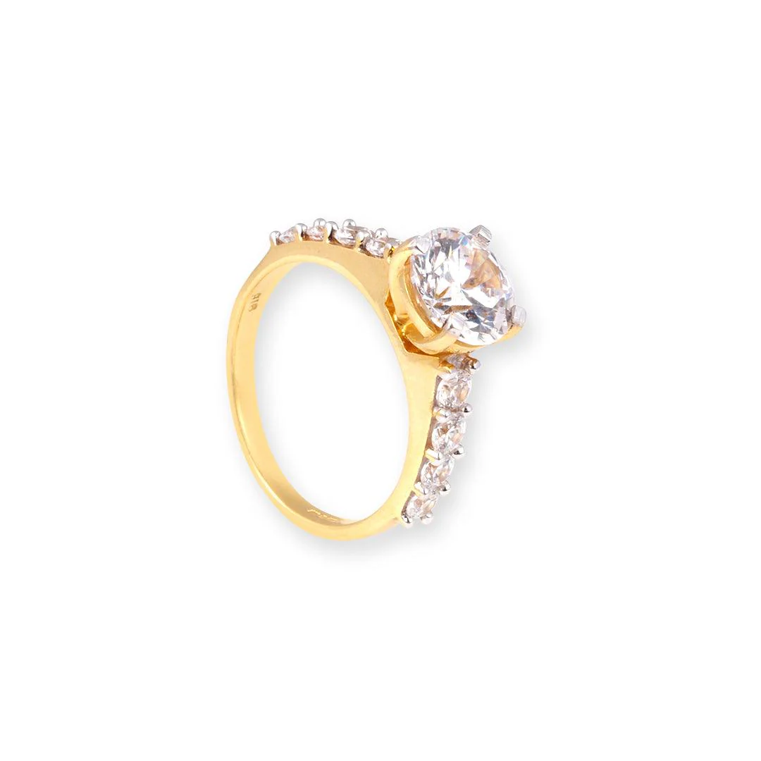 22ct Gold Swarovski Zirconia Engagement Ring LR13313 - Image 6