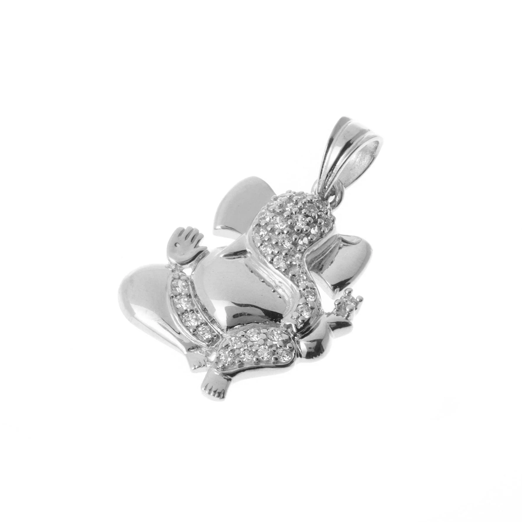 18ct / 22ct Gold Cubic Zirconia Ganesh Pendant - Gold Ganesha jewellery - Image 4