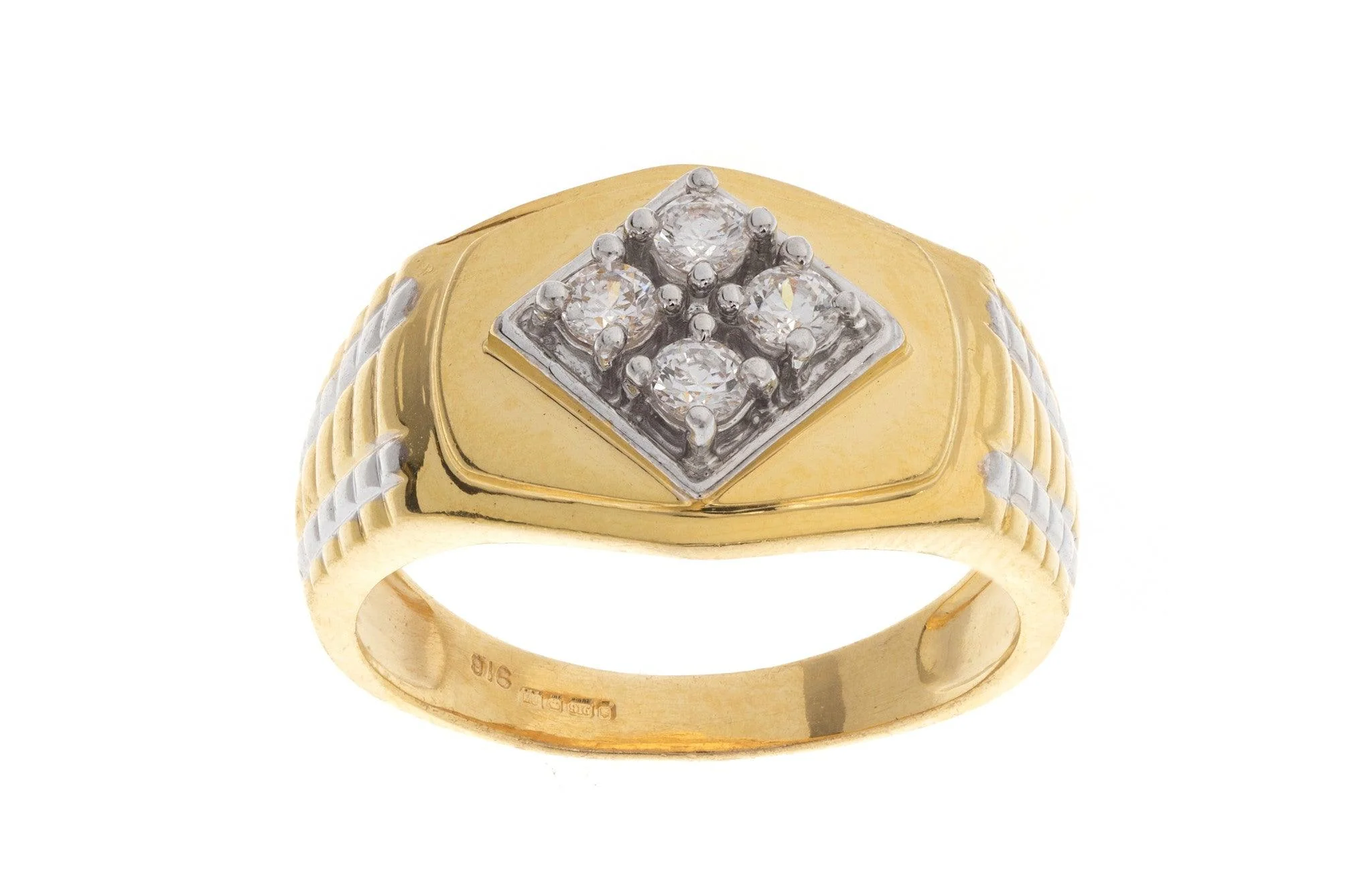 22ct Gold Cubic Zirconia Men's Ring GR14255 - Image 2