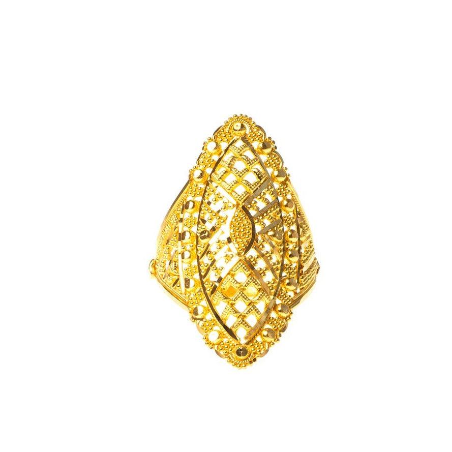 22ct Gold Filigree Dress Ring LR-7818 - Image 3
