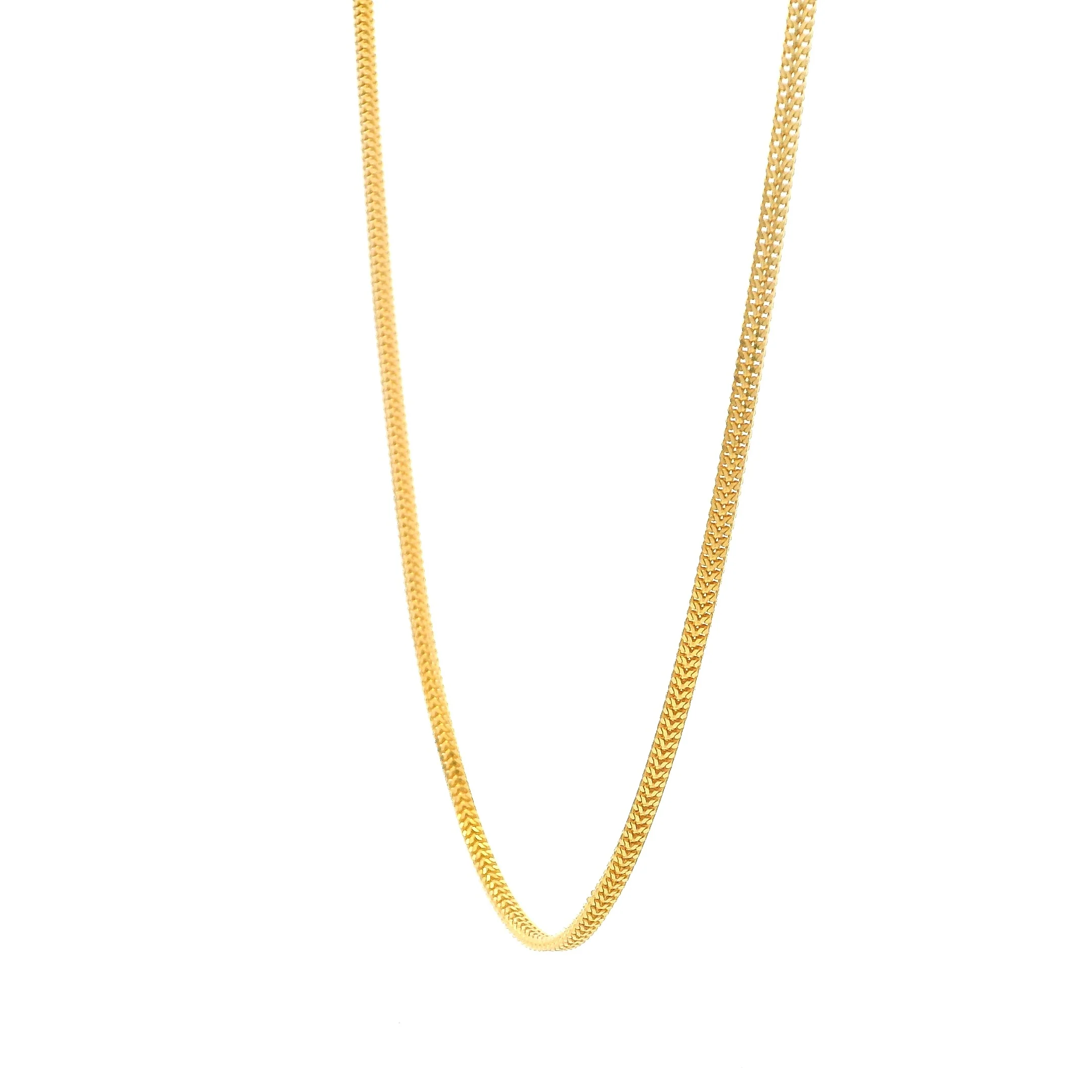 22ct Gold Flat Foxtail Chain Necklace – Sleek Classic Design | 18 inches - Image 3
