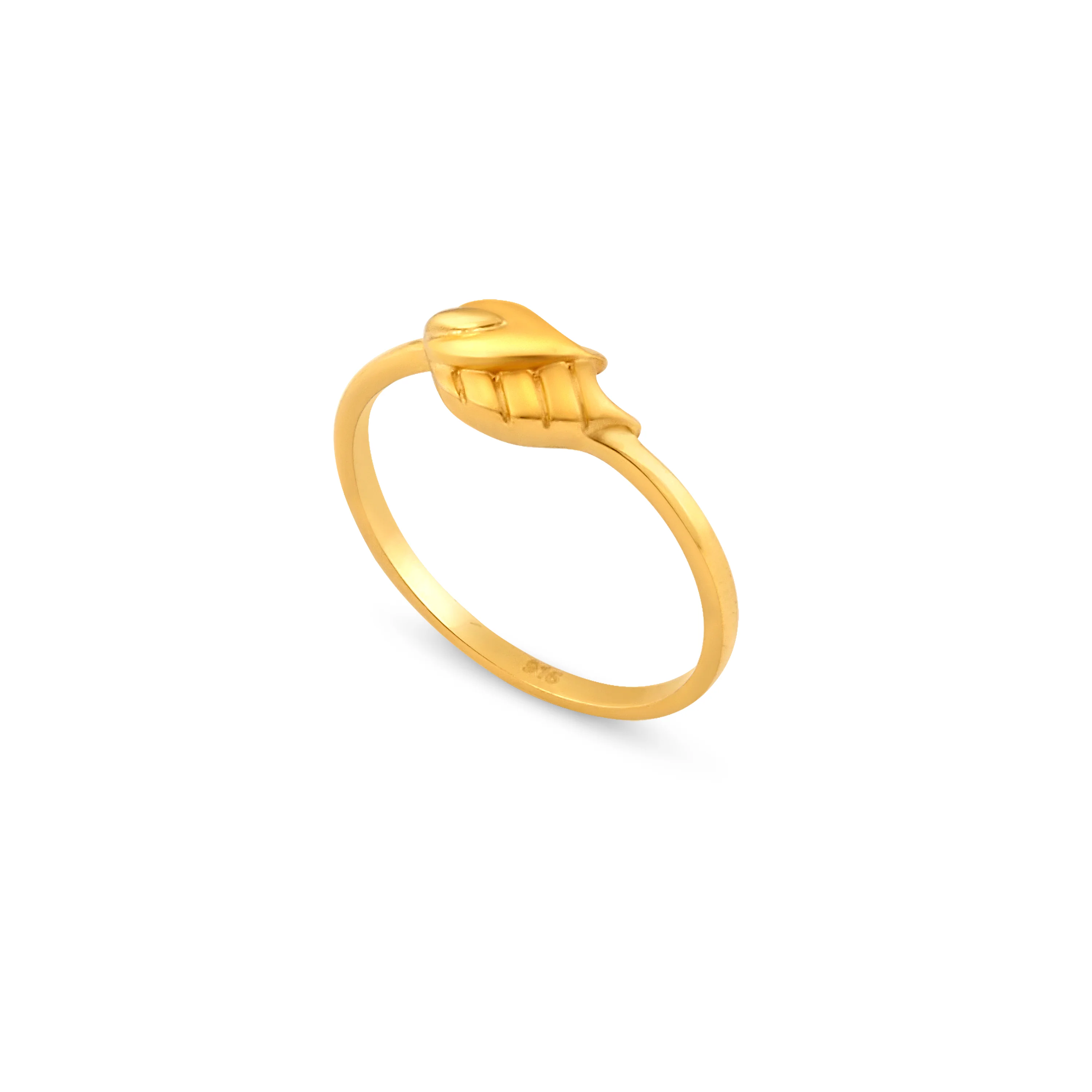 22ct Gold Leaf Design Ring with Shiny Finish | Size L½ - Image 2