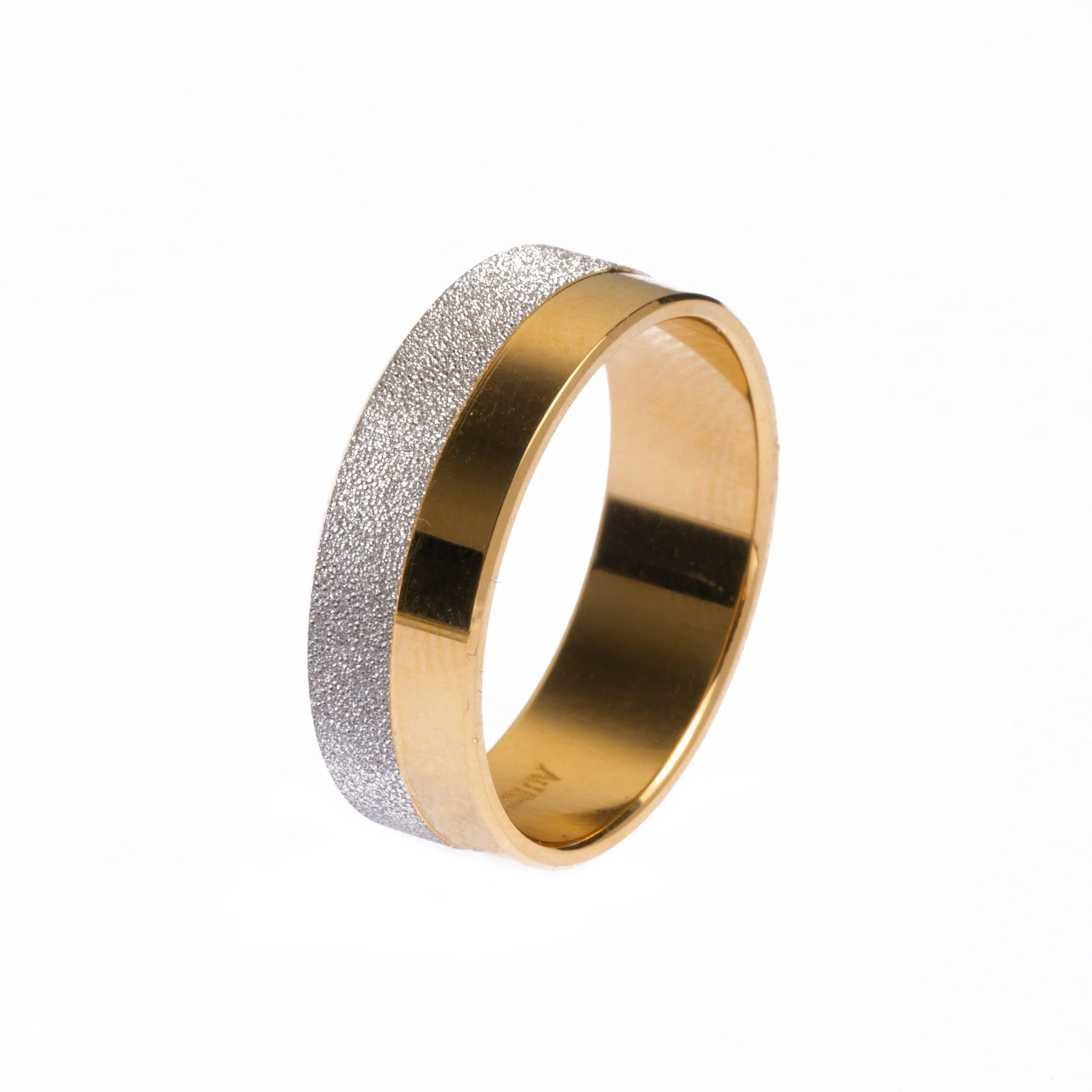 22ct Gold Ring with Sand Effect Rhodium Design LR/GR-8317 - Image 3