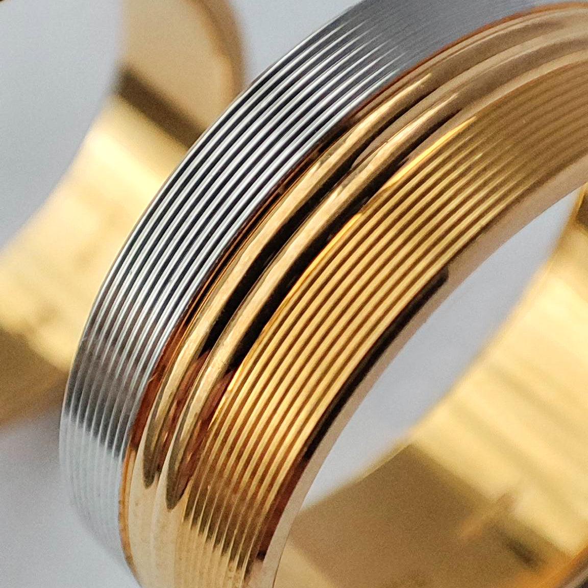 22ct Gold Wedding Band with Diamond Cut and Rhodium Finish LR/GR-8223 - Image 3