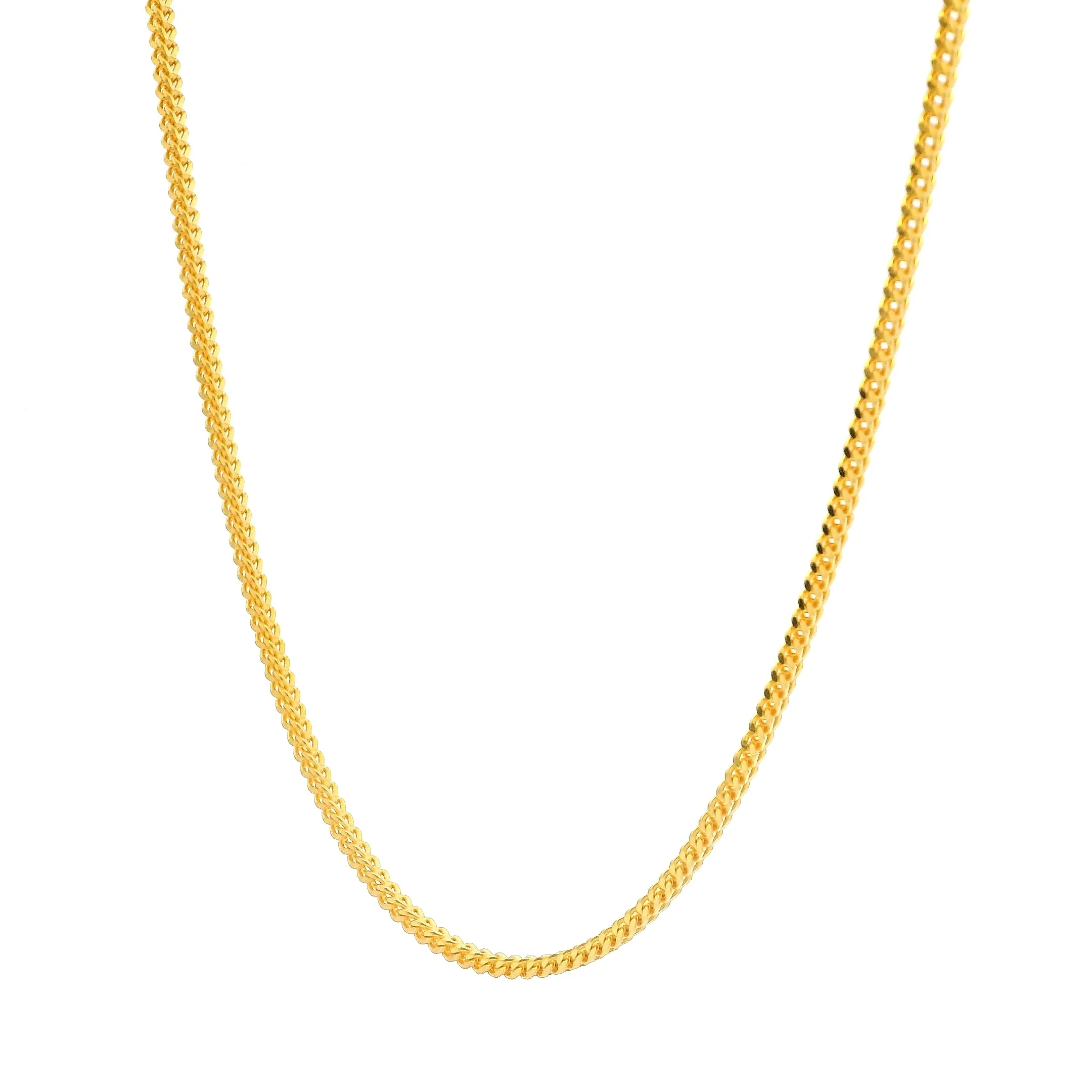 22ct Solid Gold Square Foxtail Chain Necklace for Men & Women with Lobster Clasp | 20 inches - Image 2