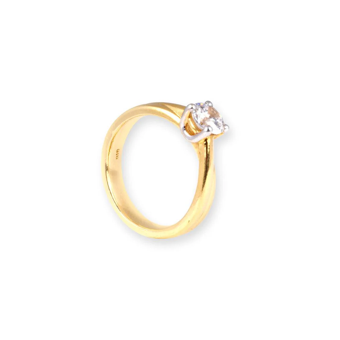 22ct Gold Cubic Zirconia Engagement Ring LR16489 - Image 4