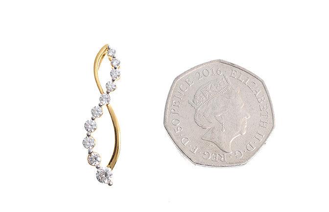 22ct Yellow Gold Cubic Zirconia Fancy Pendant - Timeless style - Image 3