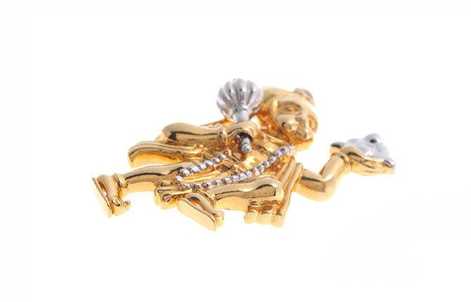 22ct Gold Swarovski Zirconia Hanuman Pendant - Religious gold jewellery - Image 3