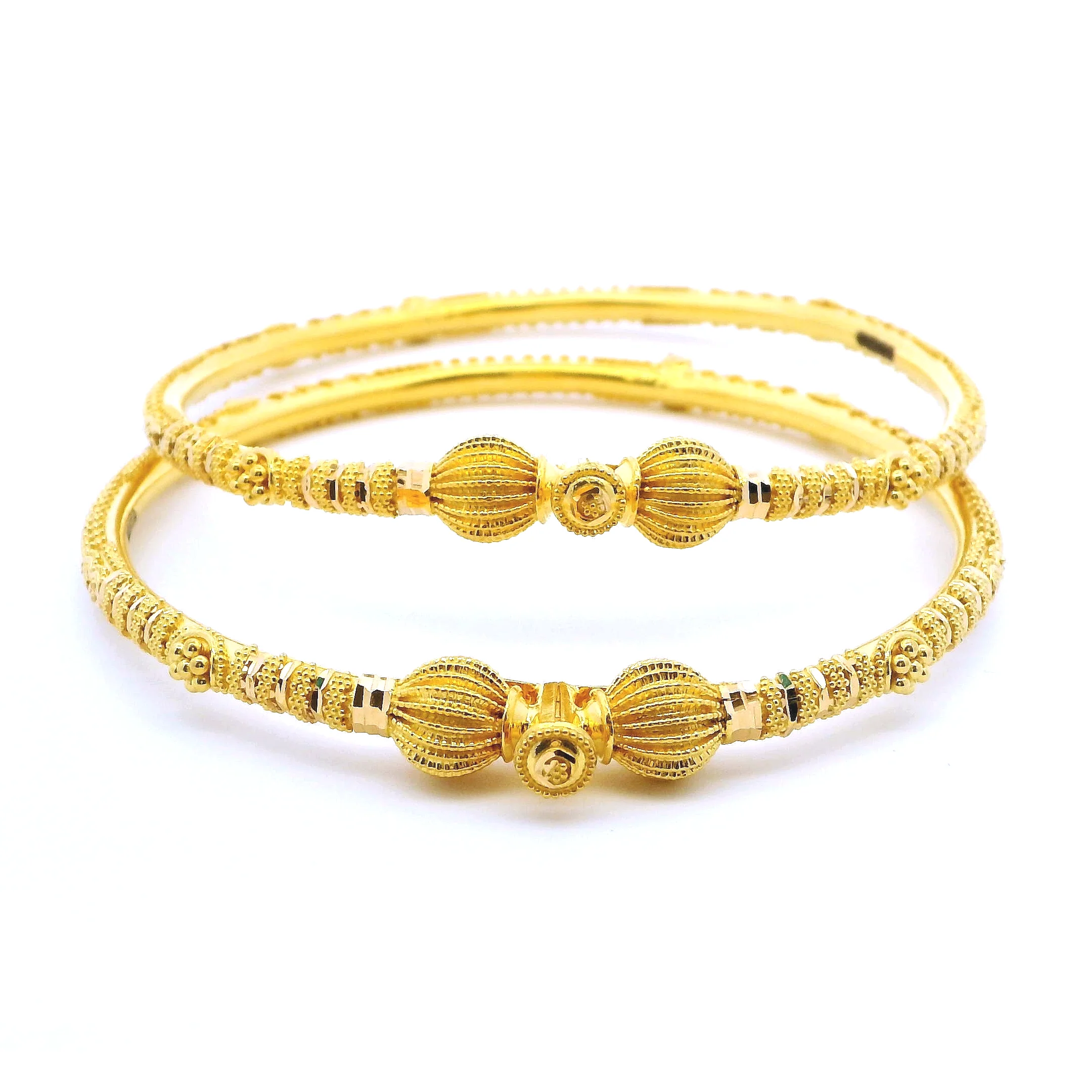 22ct Yellow Gold Filigree Bangles – Screw Fitting with Comfort Fit Finish | Elegant Jewellery - Image 2