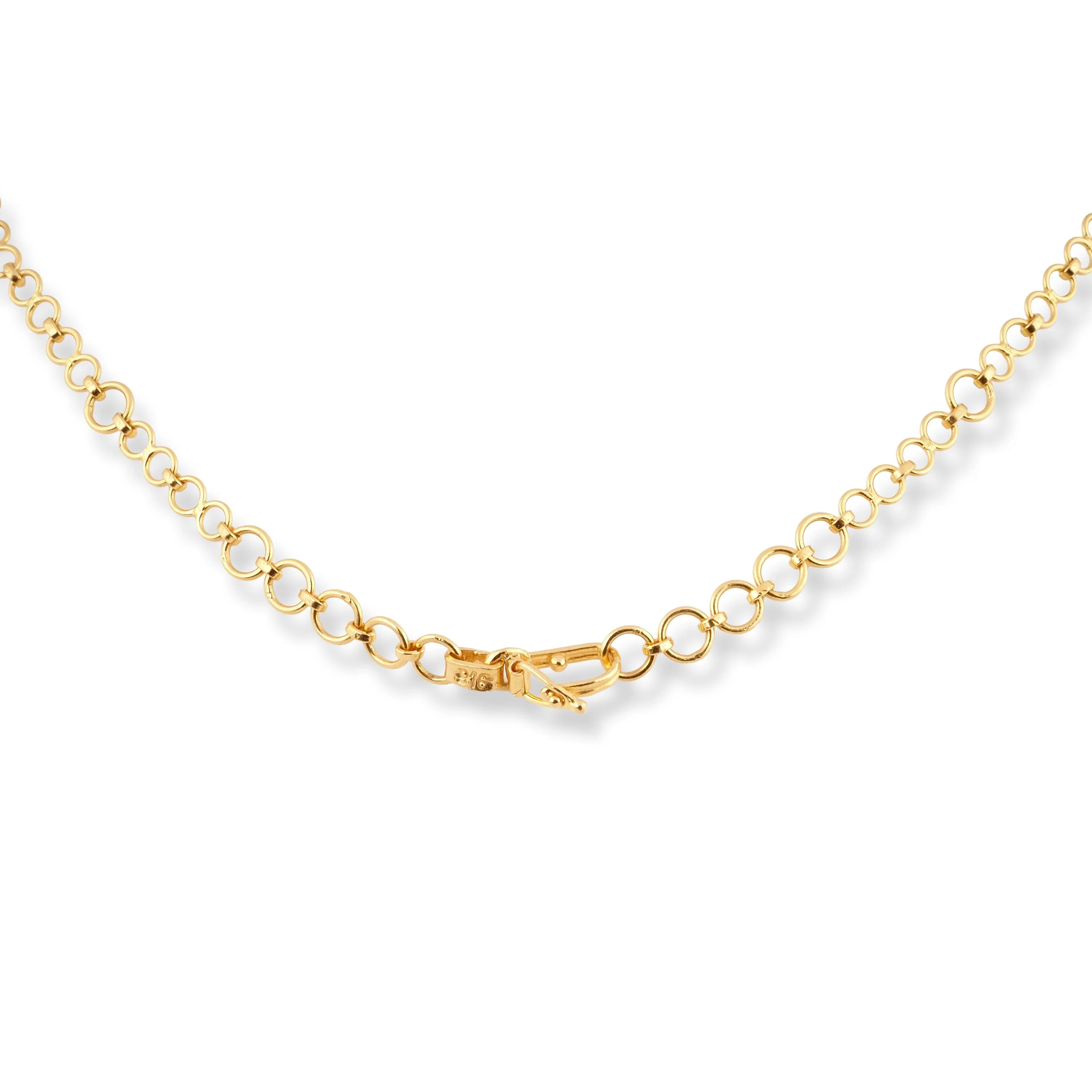 22ct Yellow Gold Floral Necklace and Earrings Set – Traditional Polki Style Jewellery - Image 7