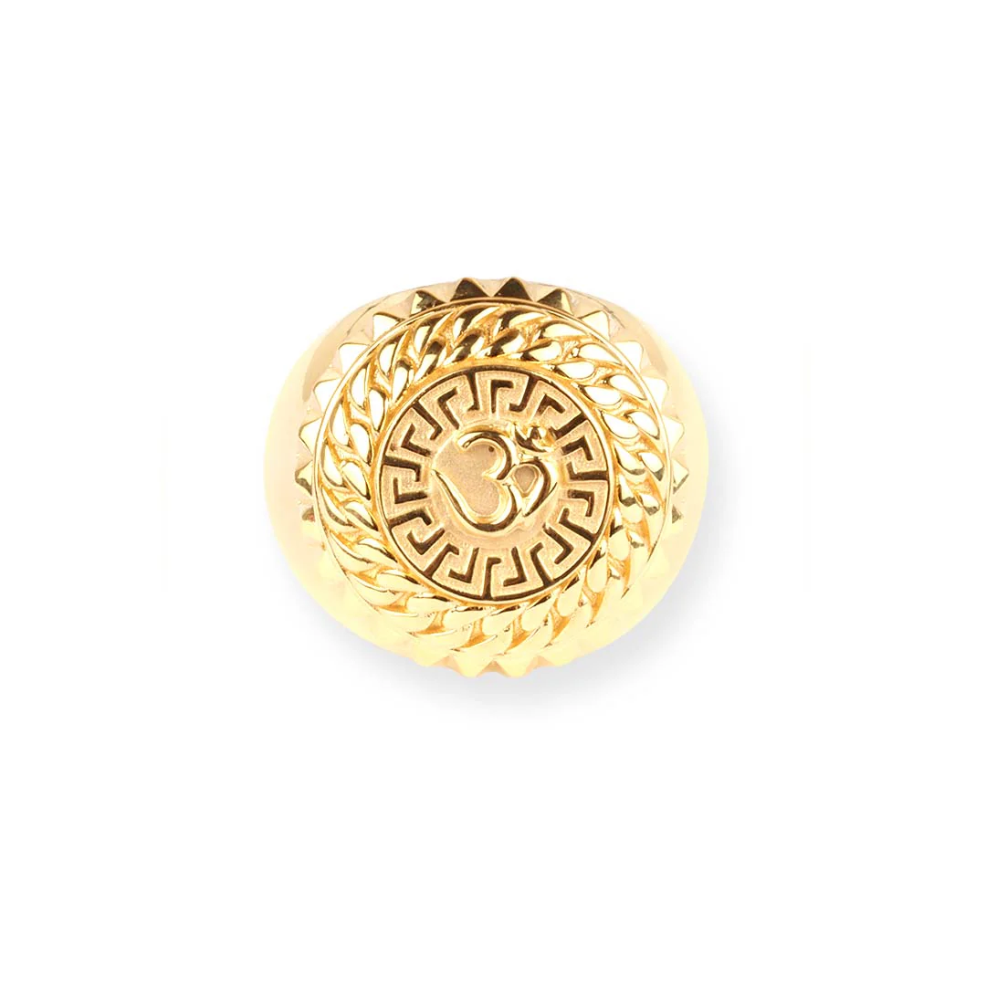 22ct Yellow Gold Men's ॐ Ring | Spiritual & Stylish Gold Ring for Men | Size S½