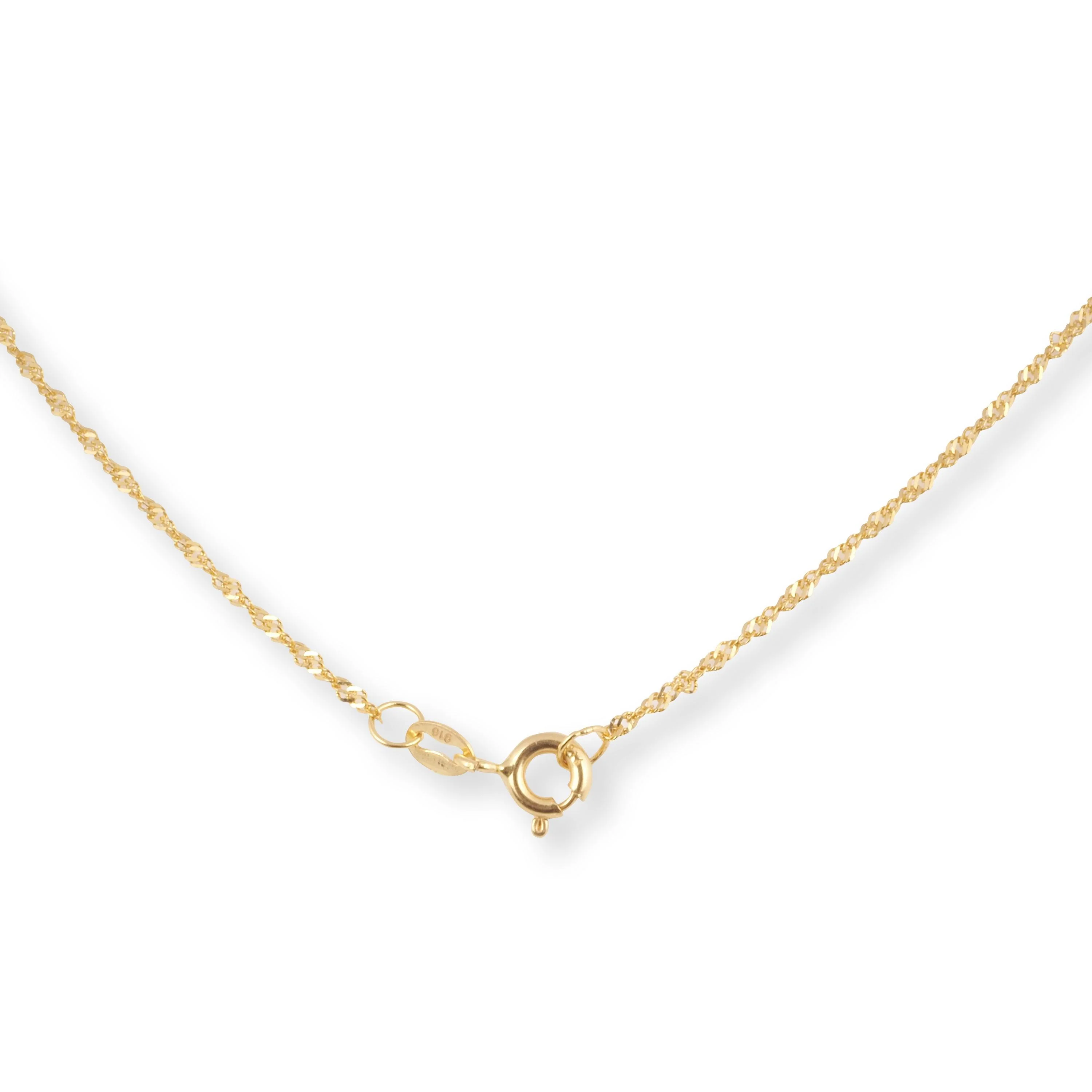 22ct Yellow Gold Necklace and Earrings Set with Round Red Cubic Zirconia Stones – Elegant Jewelry Suite - Image 6