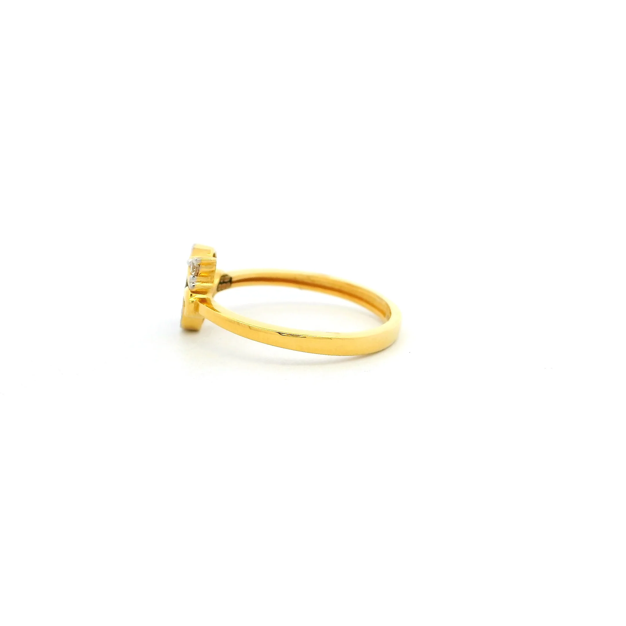 22ct Yellow Gold ‘OM’ Ring – Radiant Cubic Zirconia Embellishments | Size J - Image 2