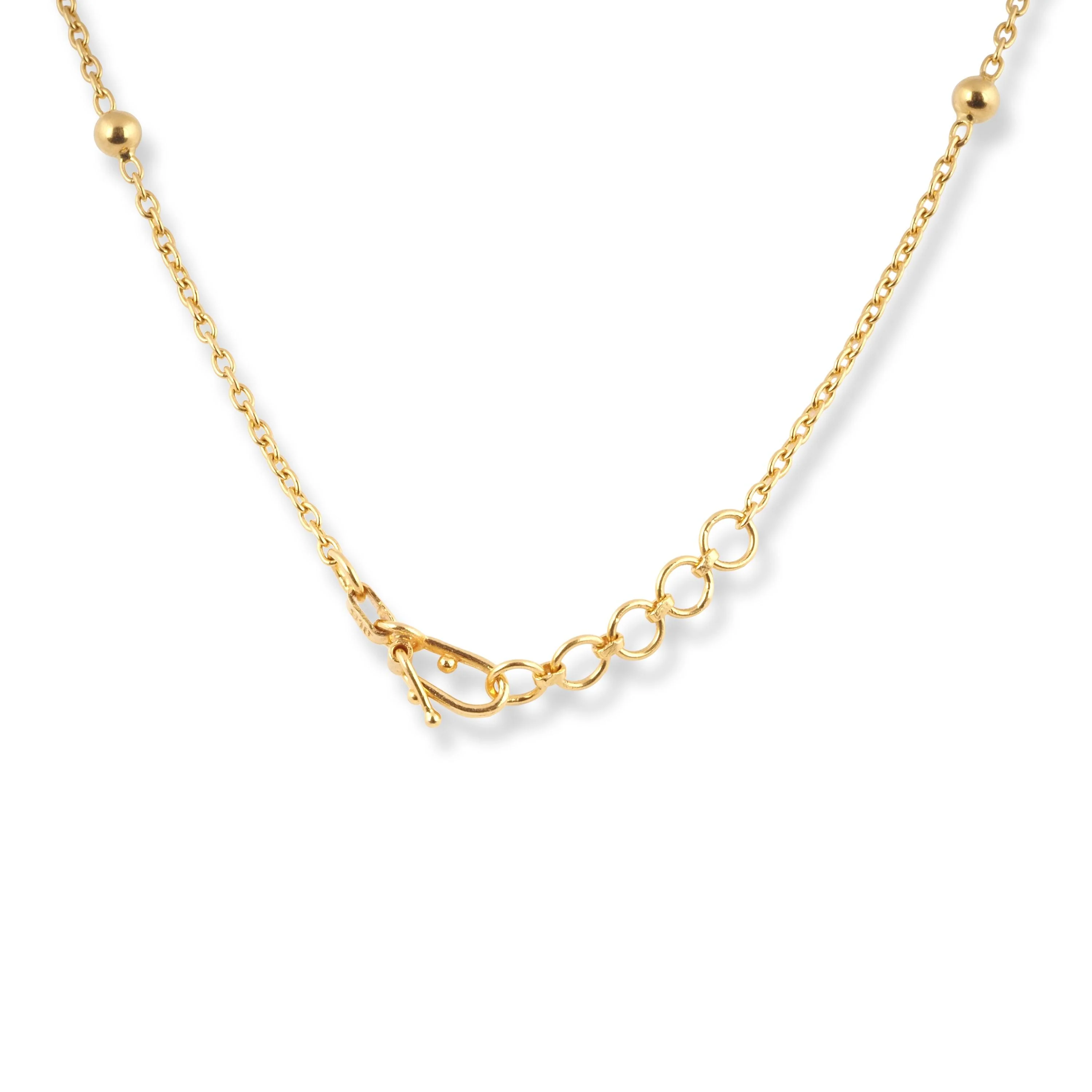 22ct Yellow Gold Polki Style Necklace and Earrings Set – Traditional Bridal Jewellery - Image 4