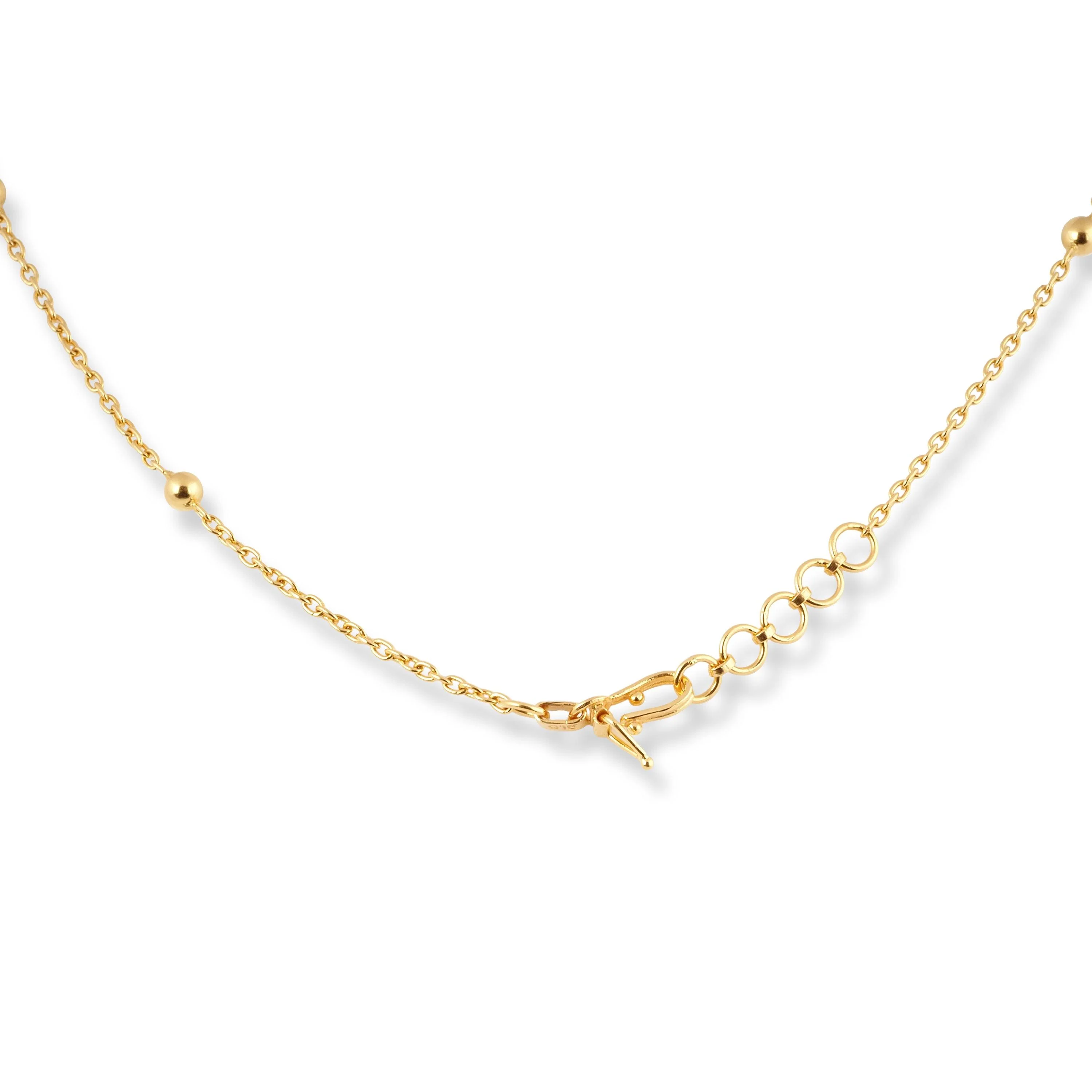 22ct Yellow Gold Polki Style Necklace and Earrings Set with Bead Detailing – Traditional Jewellery Suite - Image 6