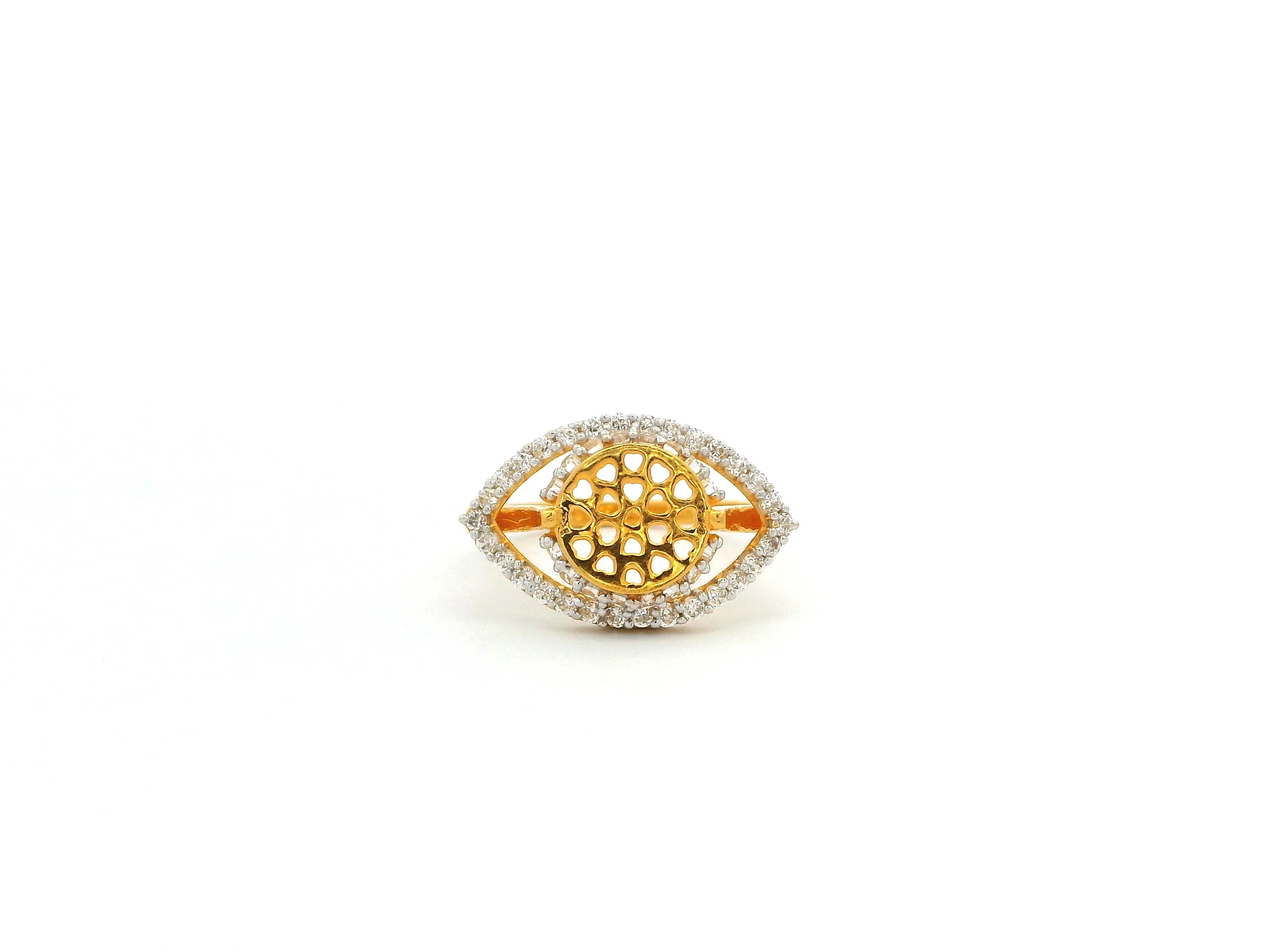 22ct Yellow Gold Ring with Cubic Zirconia – Classic & Sparkling Jewellery | Size M½