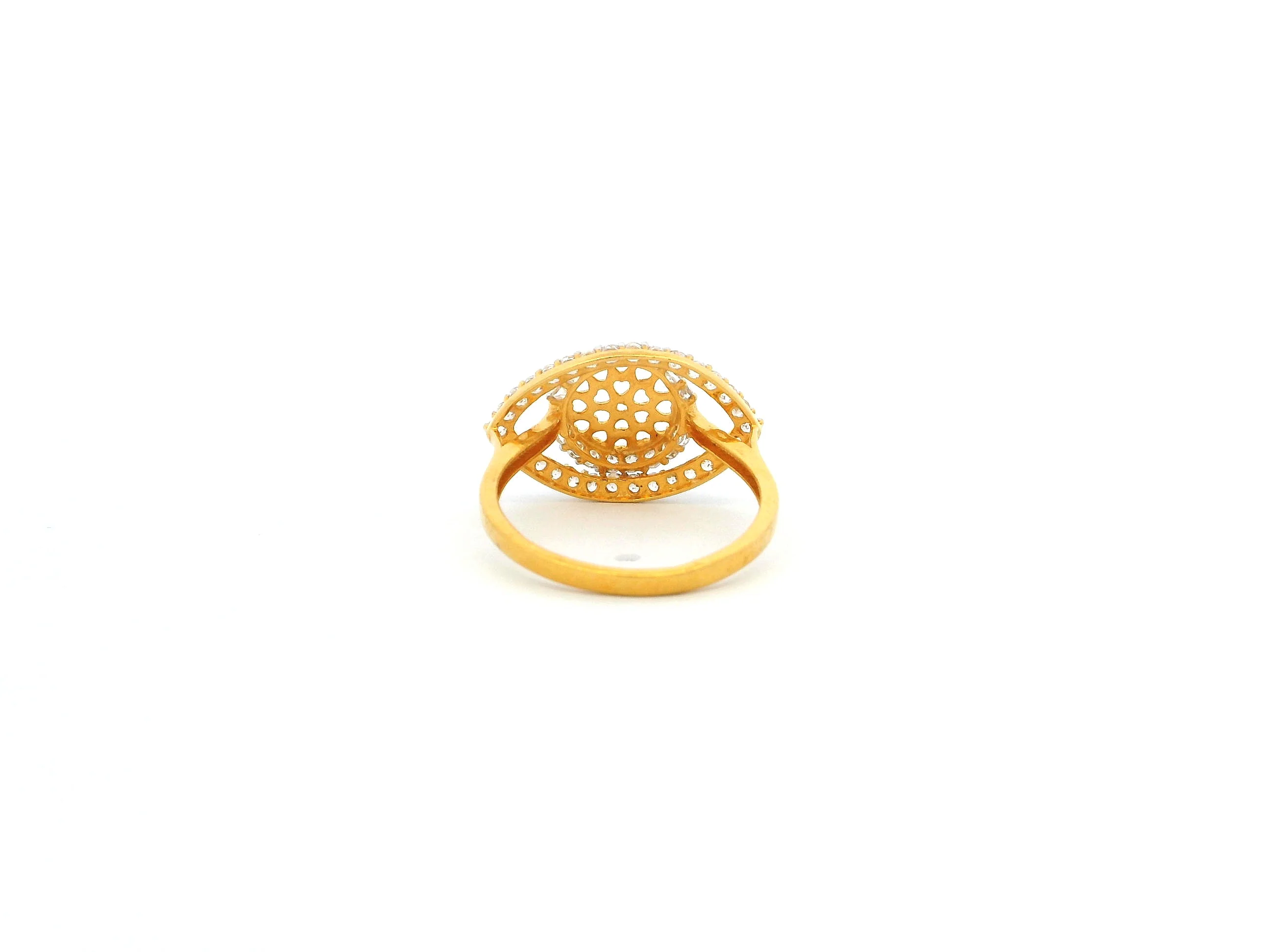 22ct Yellow Gold Ring with Cubic Zirconia – Classic & Sparkling Jewellery | Size M½ - Image 3