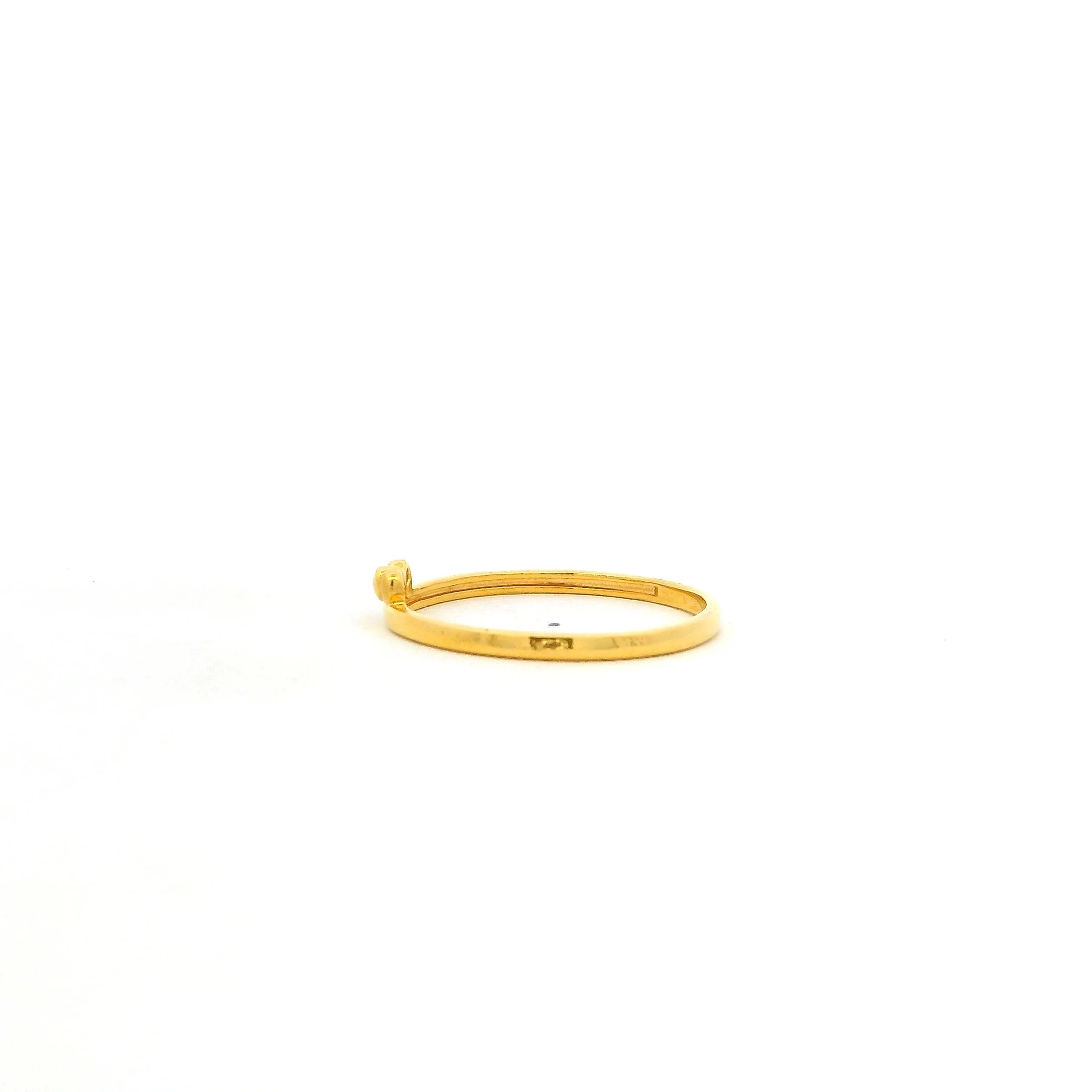 22ct Yellow Gold Slim Ring with Triple Bead Detail | Size N - Image 3