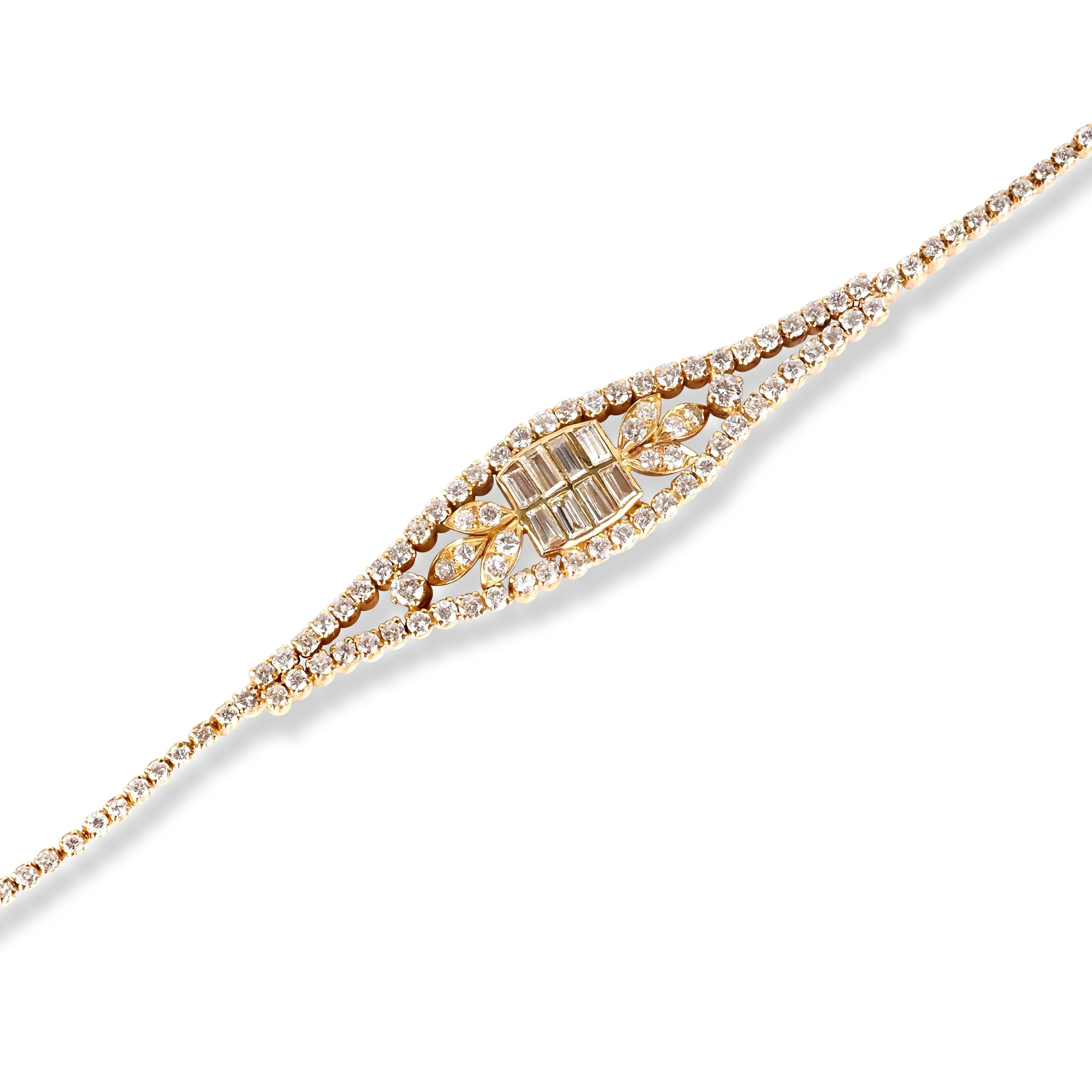 18ct Yellow Gold Diamond Bracelet with Box Clasp - Versatile Gold Diamond Accessory - Image 4