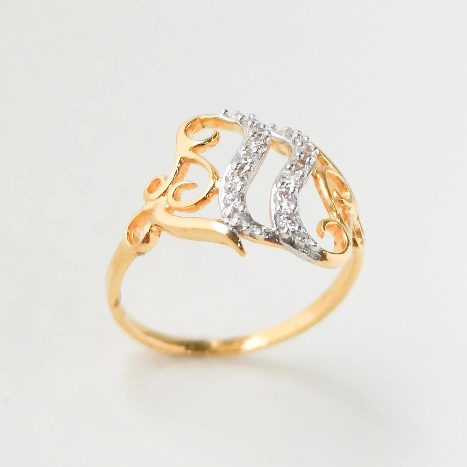 22ct Gold Dress Ring with Swarovski Zirconias LR15388 - Image 5