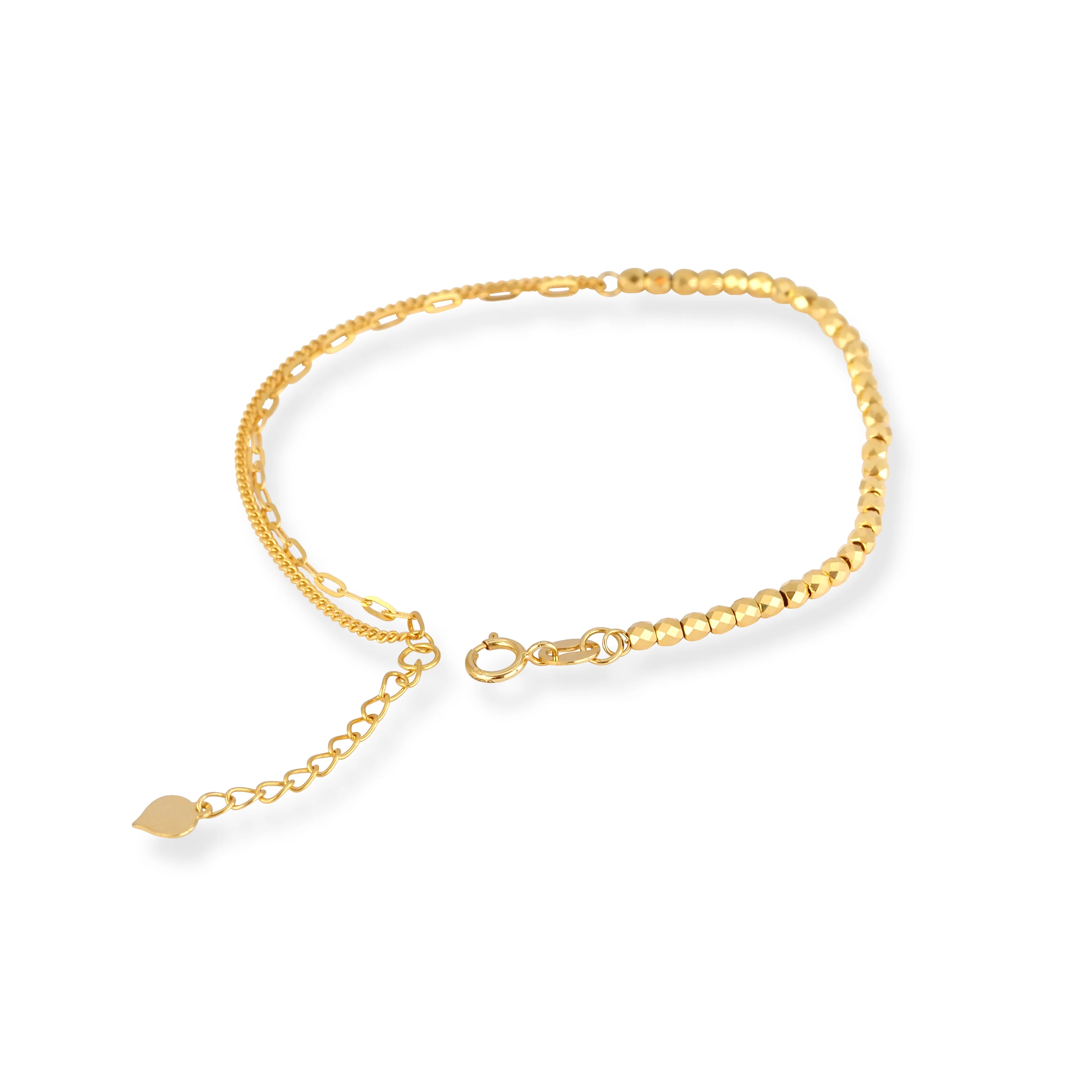 Elegant 18ct Yellow Gold Beaded Link Bracelet – Perfect for Gifting - Image 2