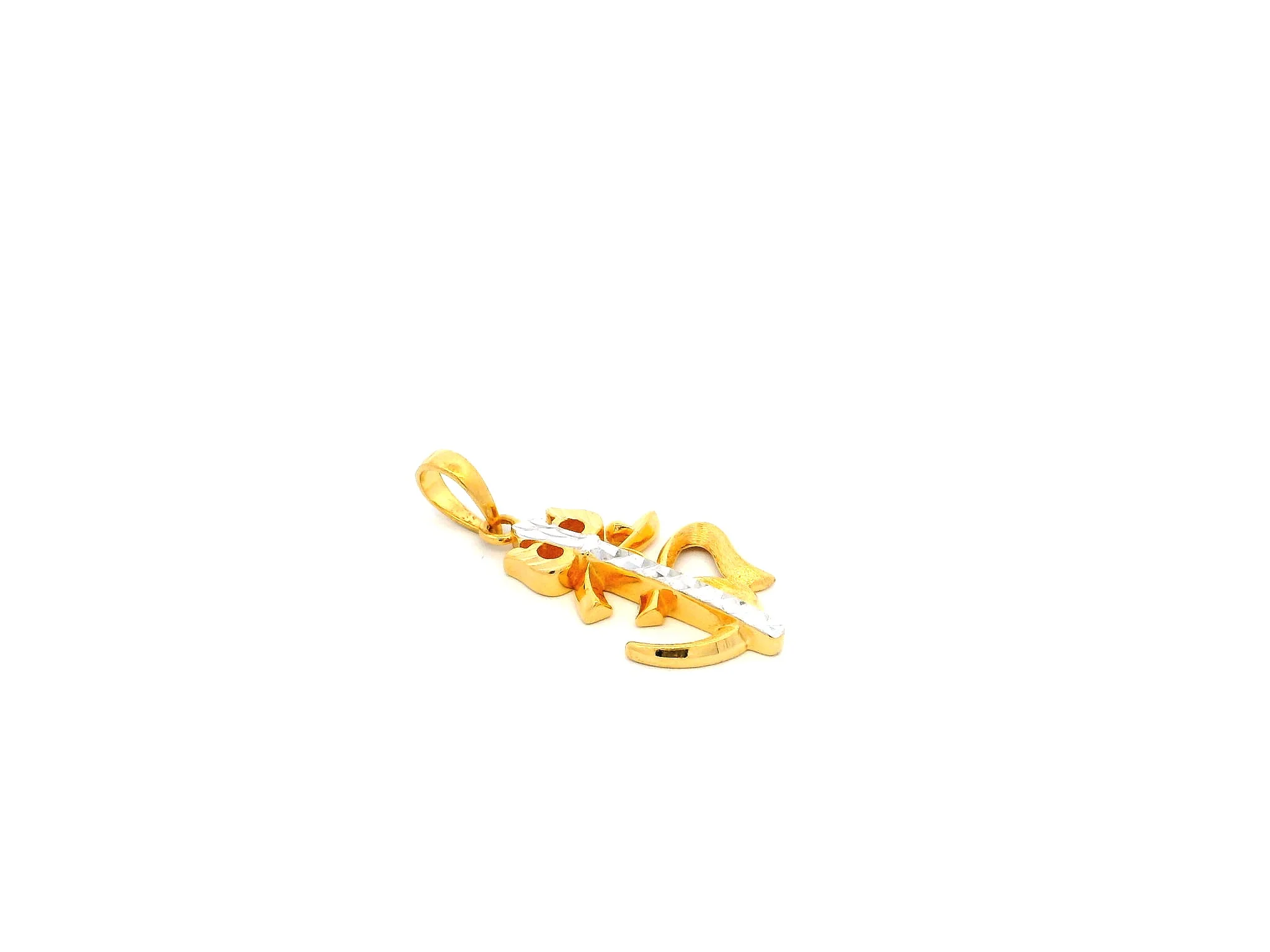 Luxury 22ct Yellow Gold Om & Trishul Pendant with Rhodium Plating – Religious and Timeless - Image 2