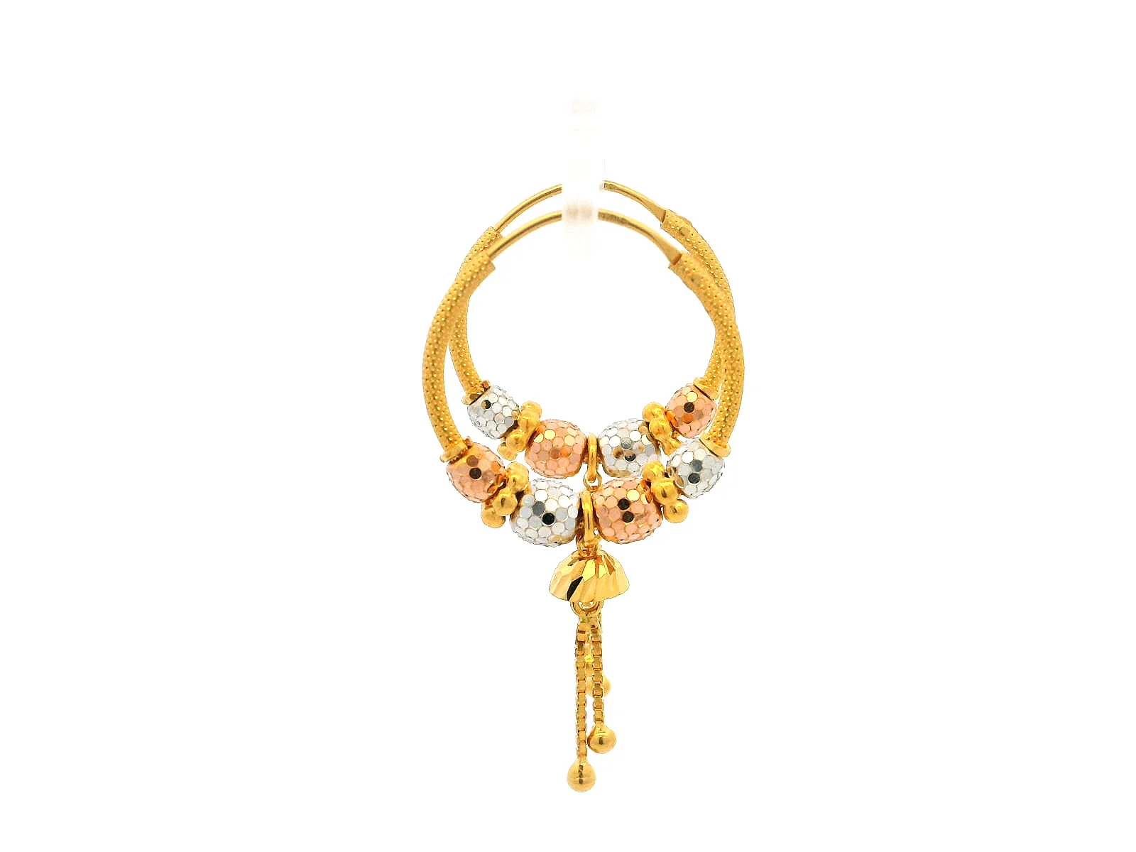 22ct Yellow Gold Hoop Earrings | Diamond-Cut Design for Sparkling Elegance - Image 3