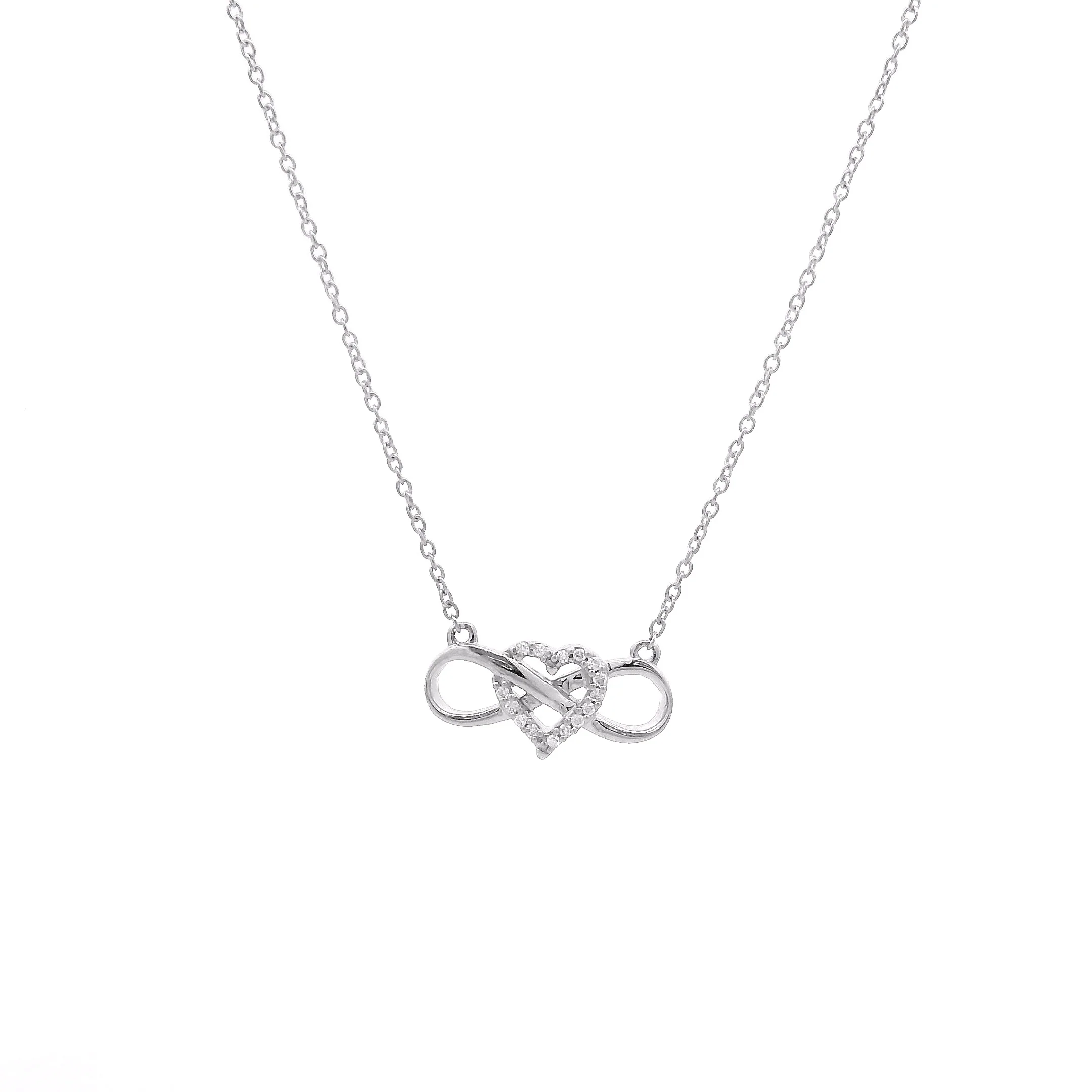 Infinity Heart Diamond Necklace | Round-Cut Lab-Grown Diamonds in Silver or 18ct Gold - Image 4