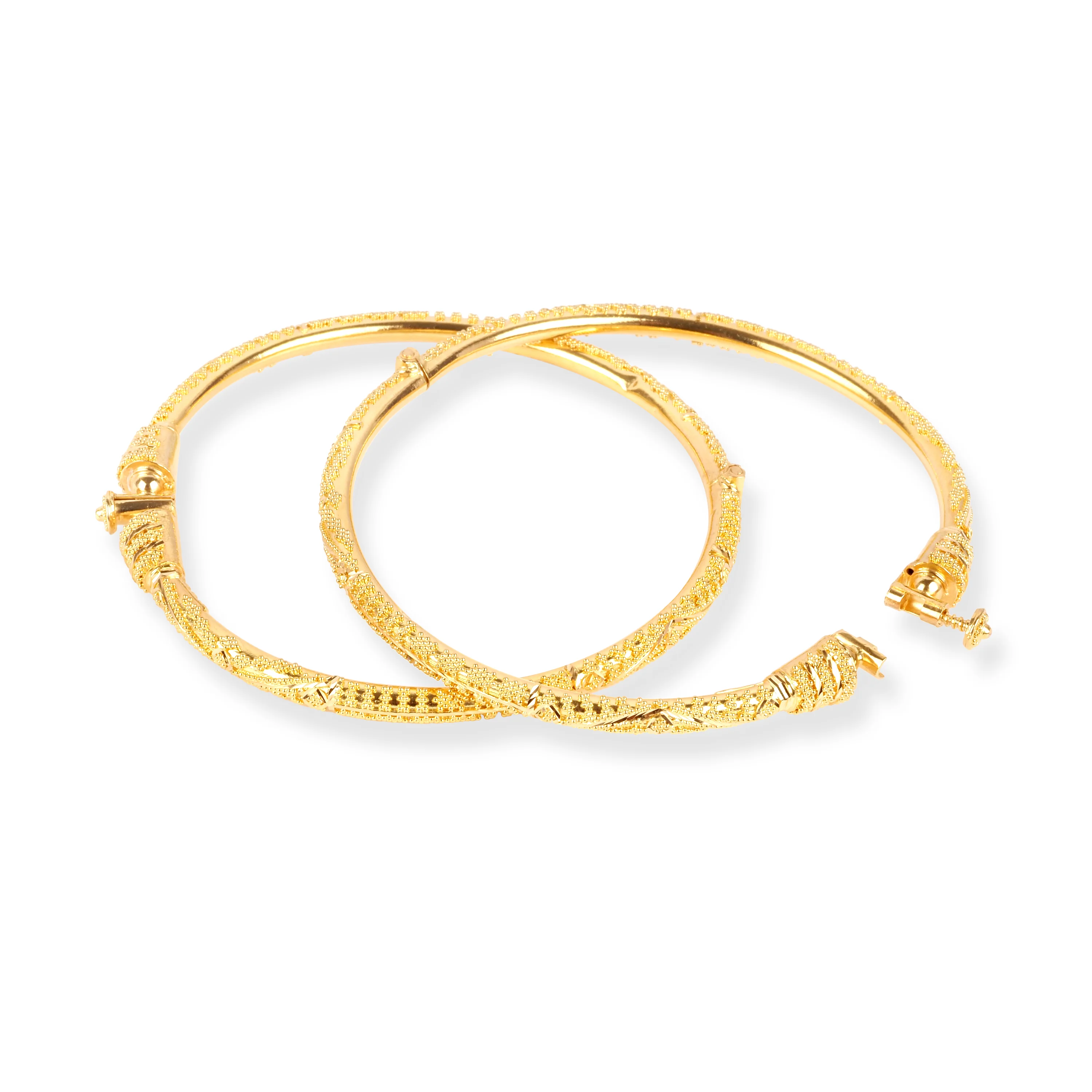 Pair of 22ct Gold Openable Bangles with Filigree Design - Elegant 22ct Bangles - Image 5