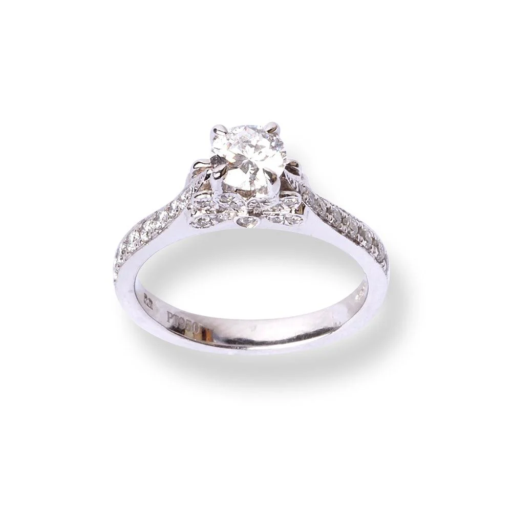 Platinum Diamond Engagement Ring | Size G½ - Image 3