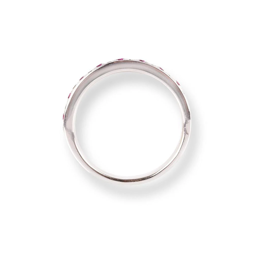 Platinum Diamond & Ruby Half-Eternity Band LR-6669 - Image 5