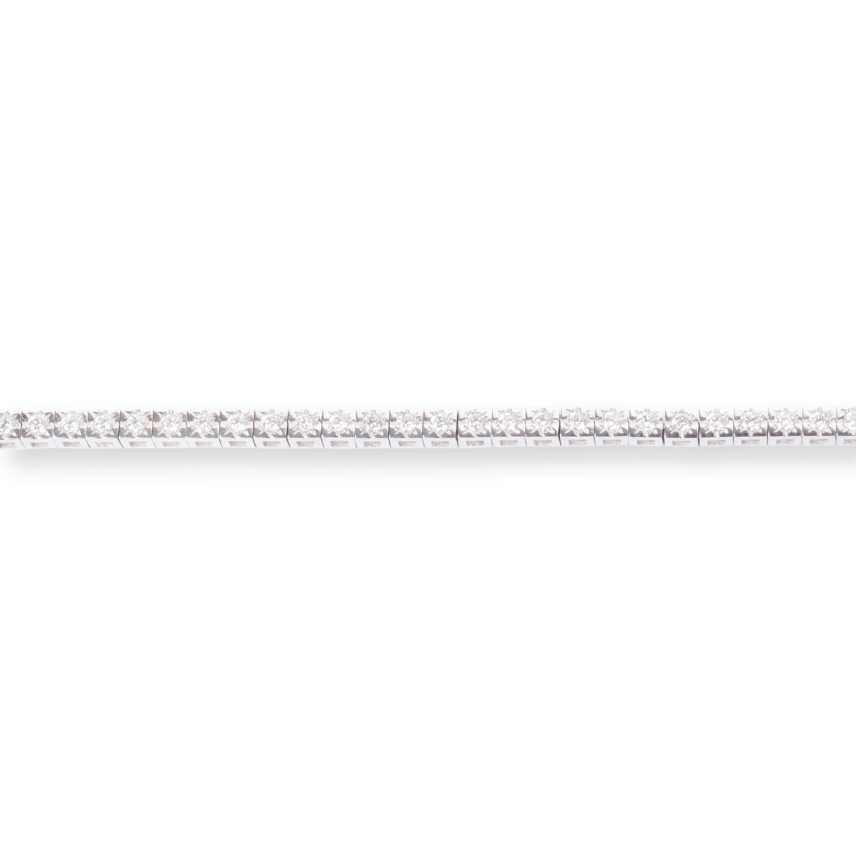 Platinum Diamond Tennis Bracelet with Box Clasp - Luxury PAVE Set Wristwear - Image 3